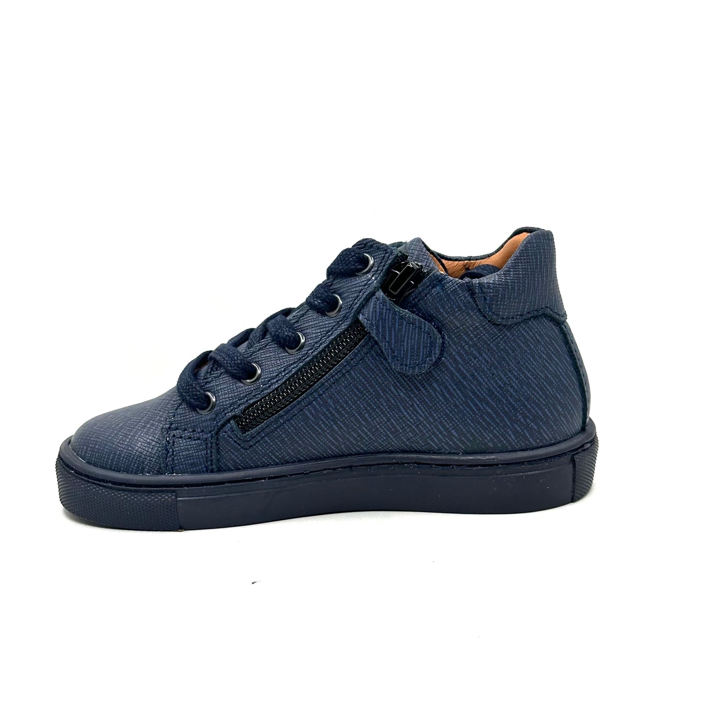 Atlanta Mocassin Safiao Navy Zip-Up Sneaker