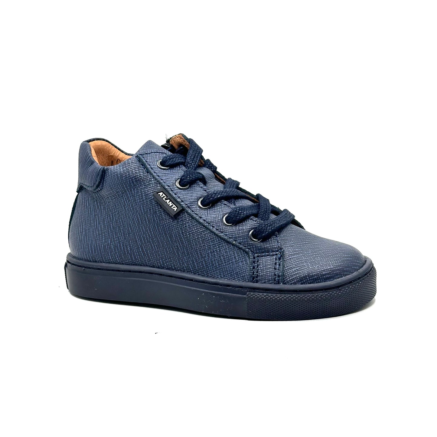 Atlanta Mocassin Safiao Navy Zip-Up Sneaker
