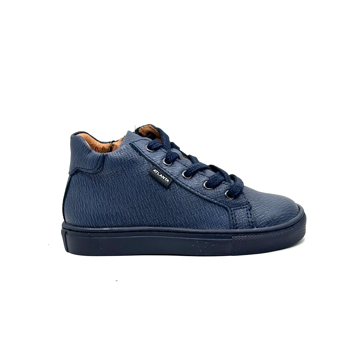 Atlanta Mocassin Safiao Navy Zip-Up Sneaker