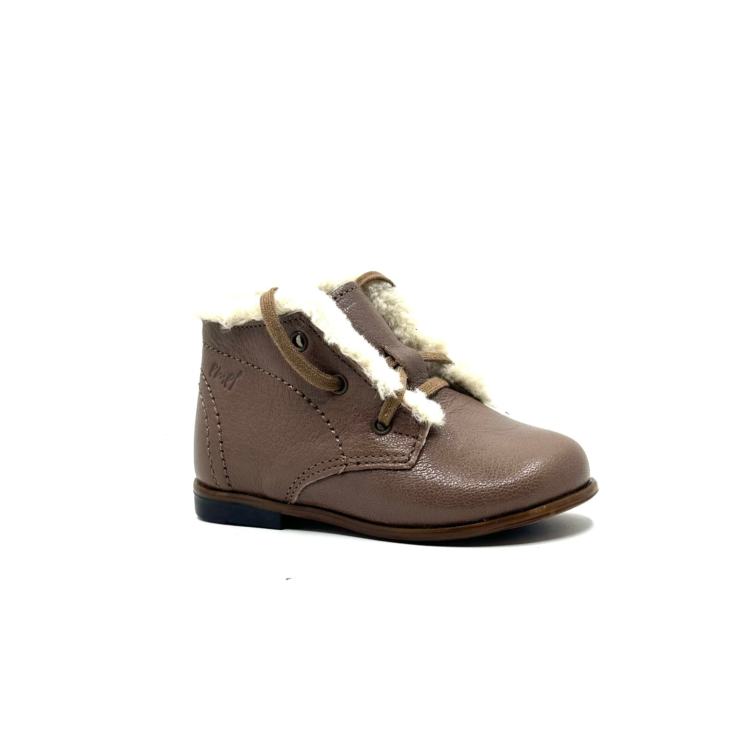 Emel Shiny Taupe with Fur Collar Baby Walker
