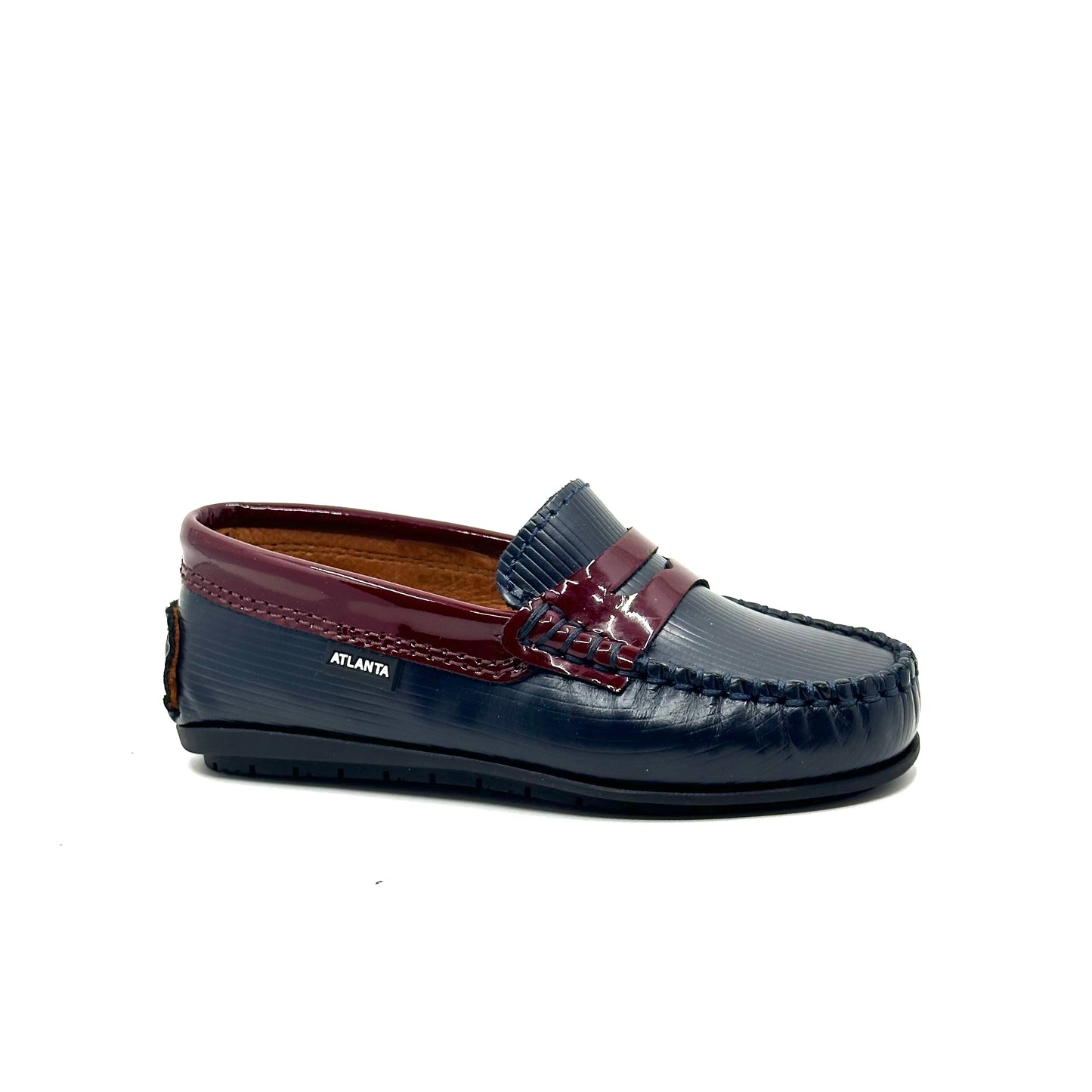 Atlanta Mocassin Navy and Burgundy Penny Loafer