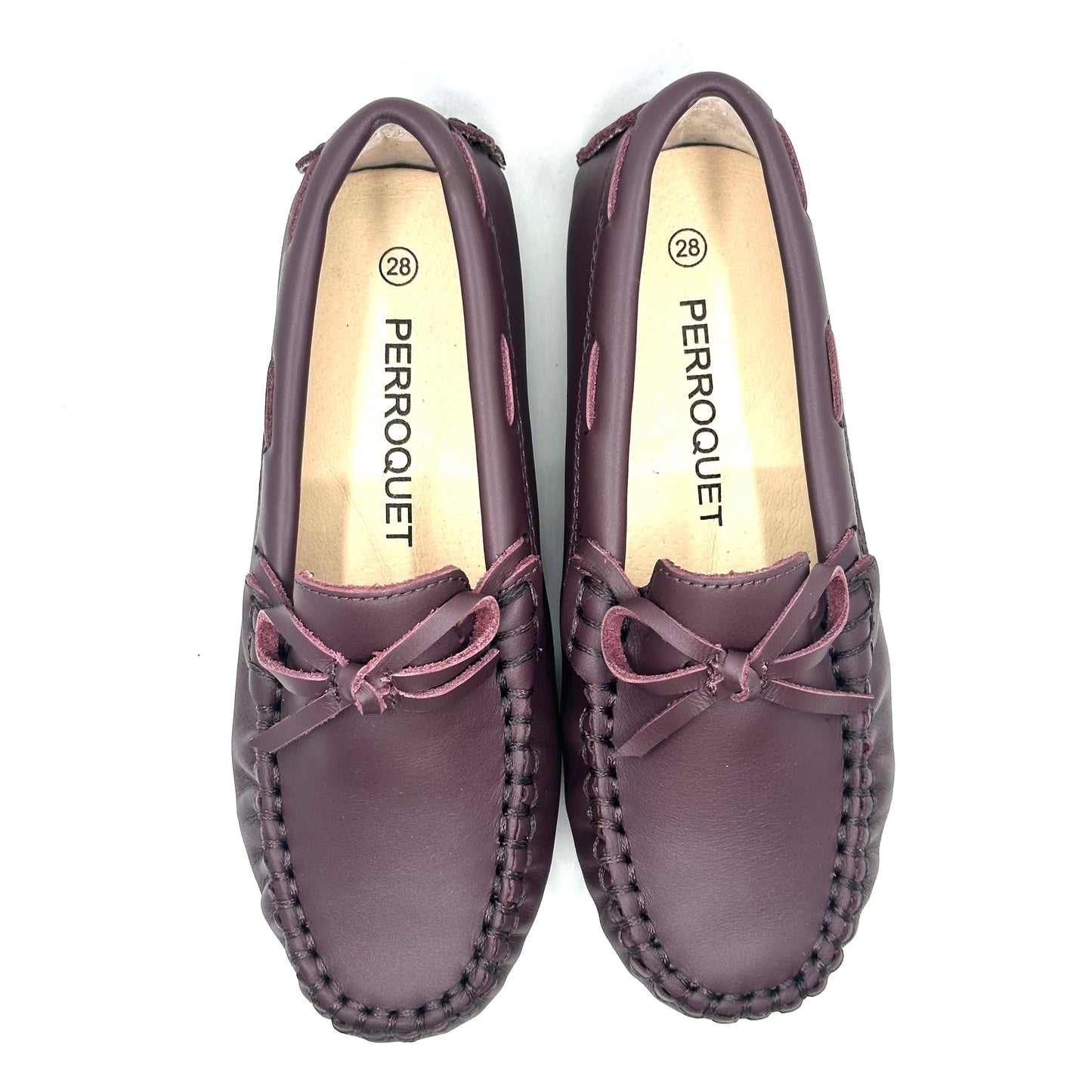 Perroquet Burgundy Leather with Bow Loafer