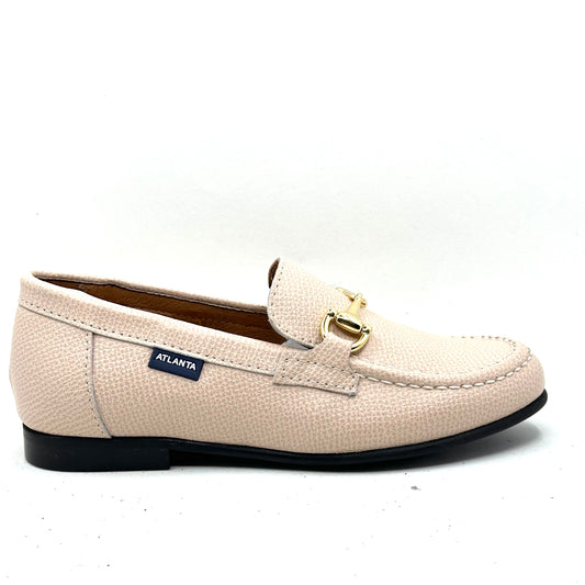Atlanta Mocassin Teresa Natural Pink Buckle Loafer