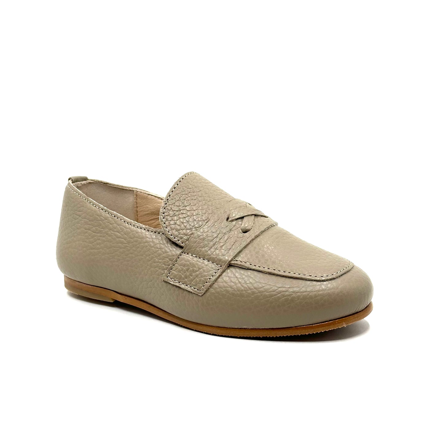 Blublonc Taupe Little Grainy Slip-On Loafer