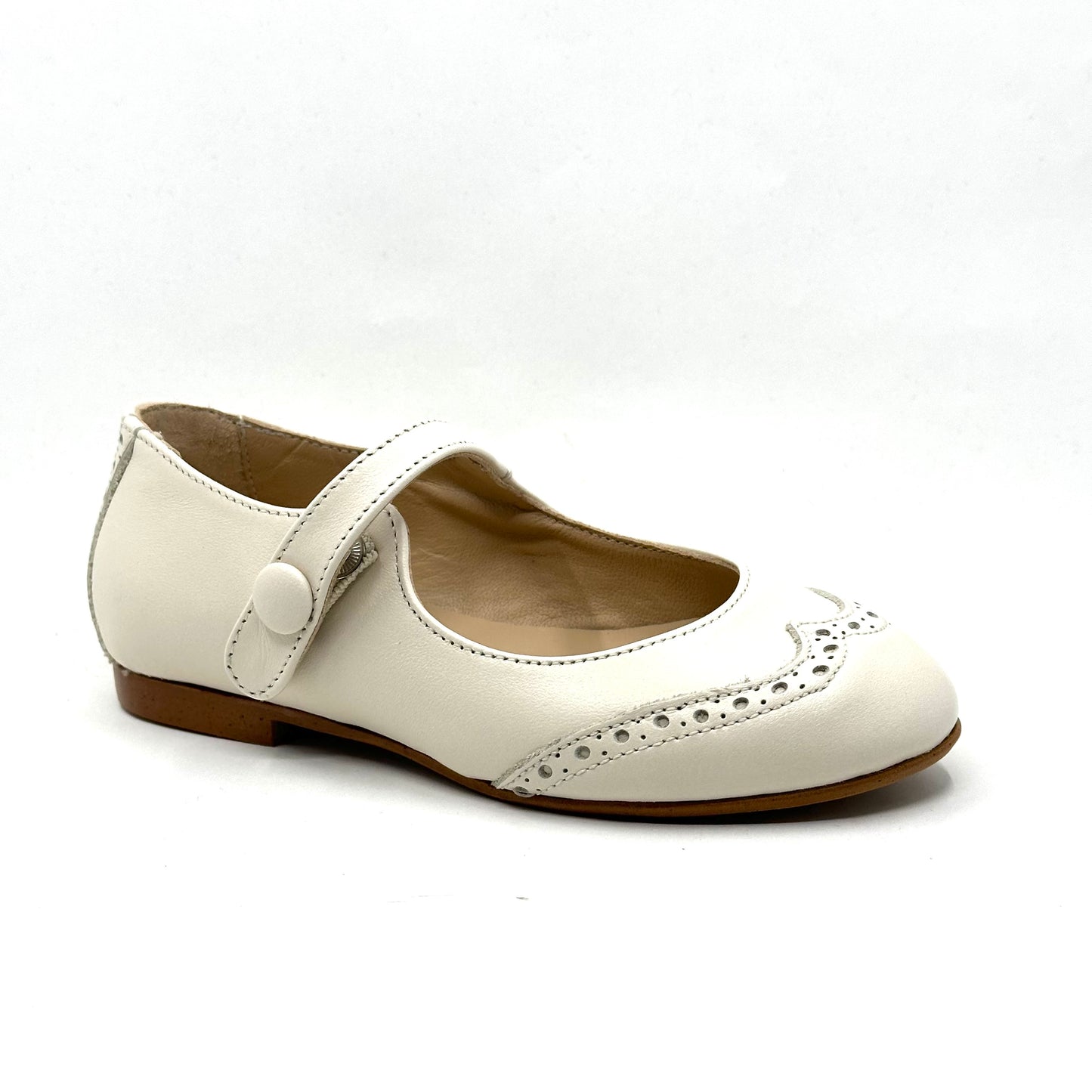 Blublonc Off White Wingtip Mary Jane