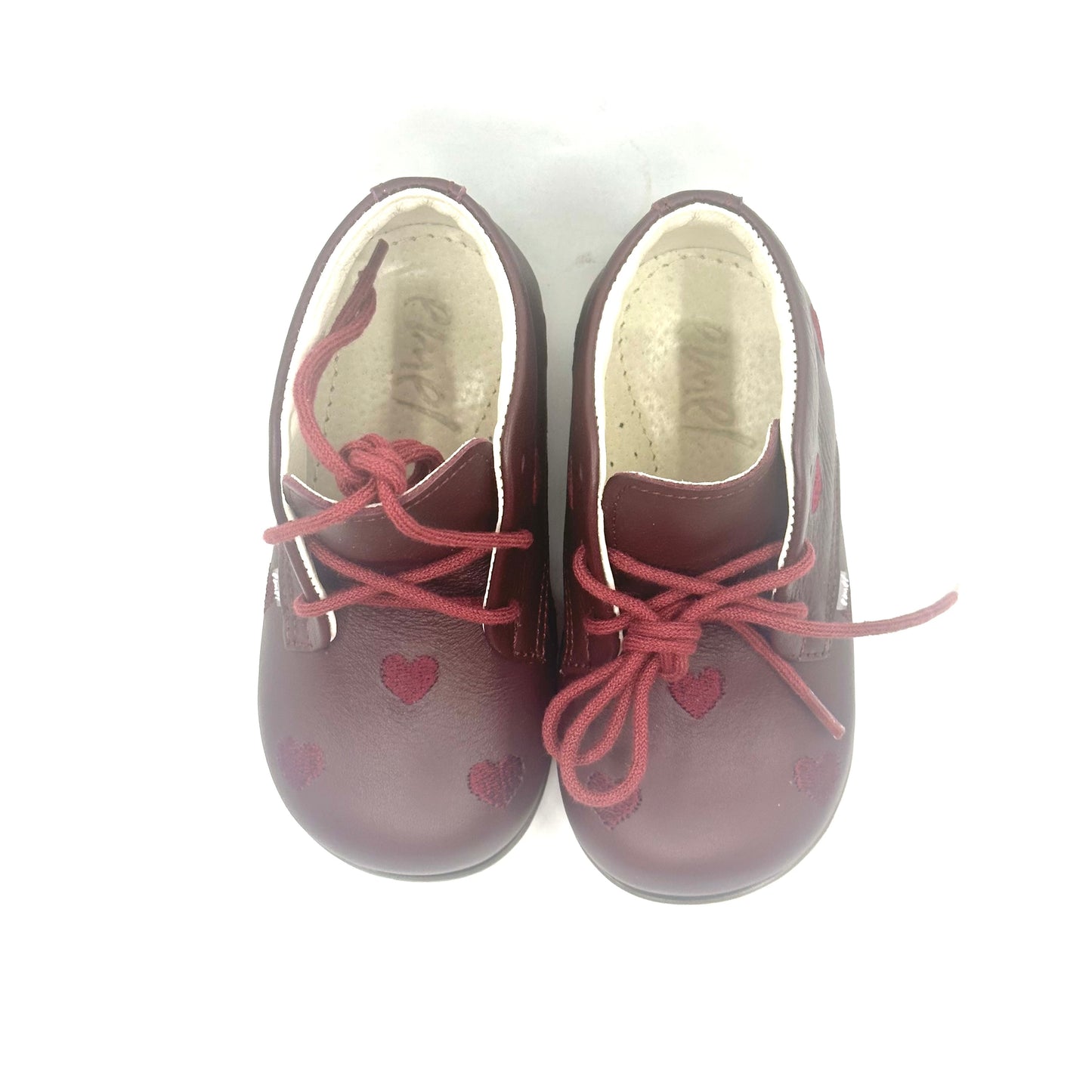 Emel Dark Burgundy Hearted Leather Baby Walker