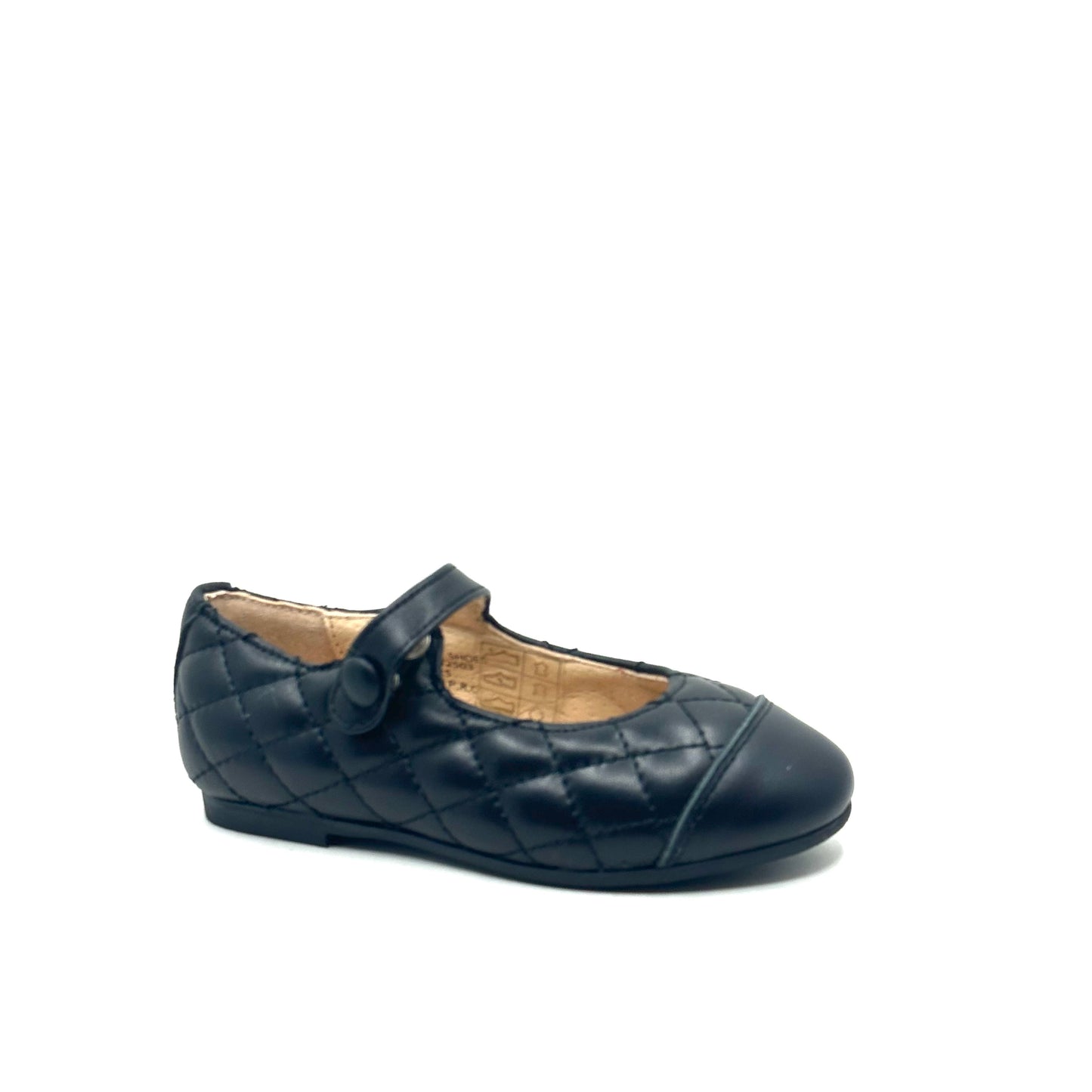 Perroquet Black Quilted with Black Leather Cap Toe Mary Jane