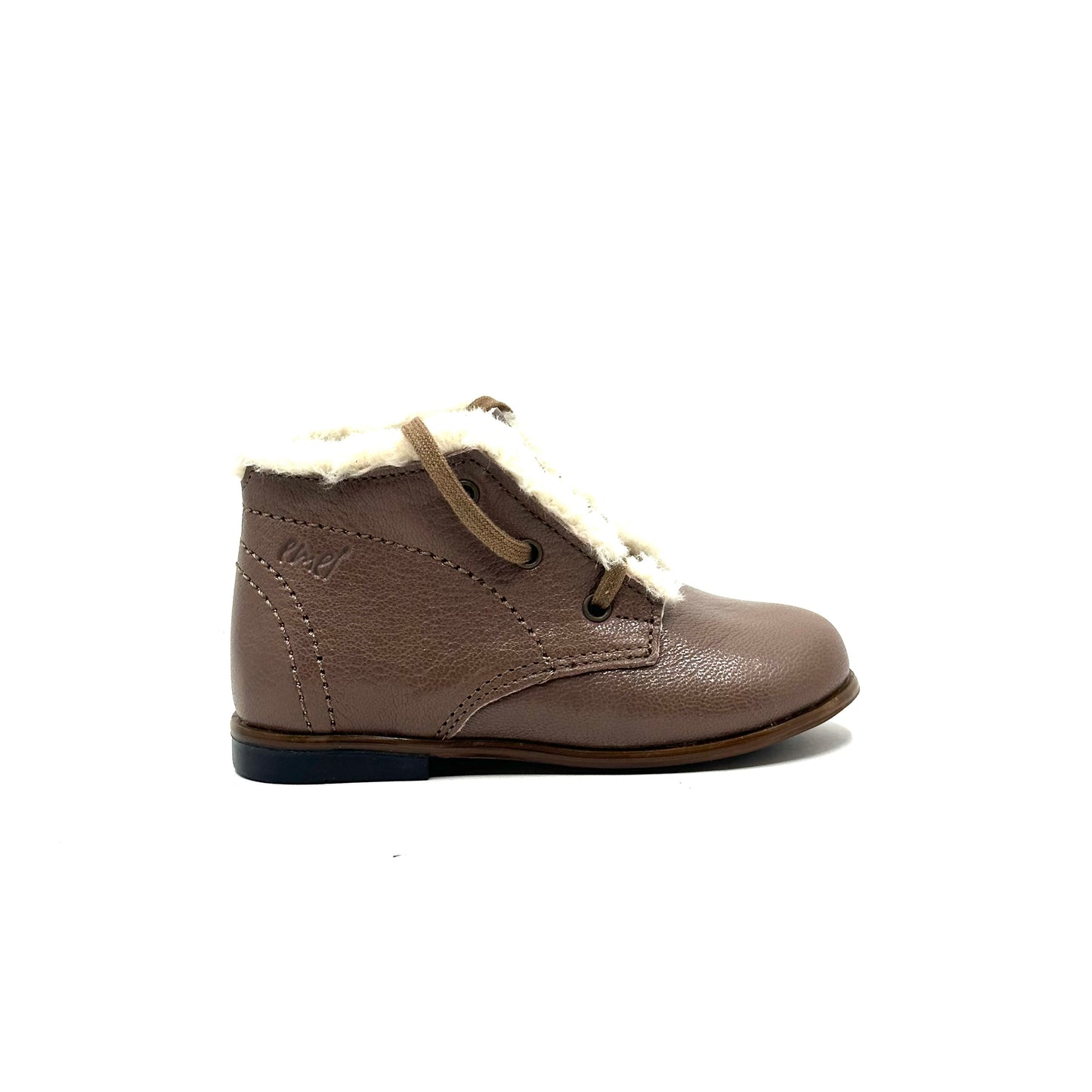 Emel Shiny Taupe with Fur Collar Baby Walker
