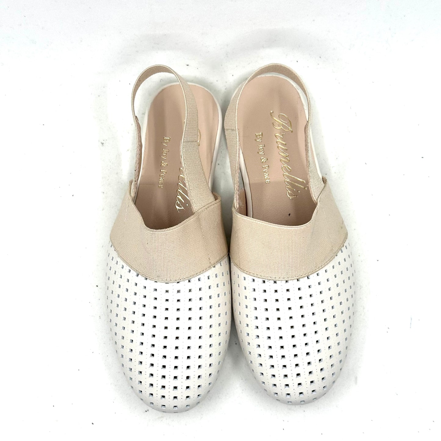 Brunellis Perforated Two Tone Cream/Nude Slingback