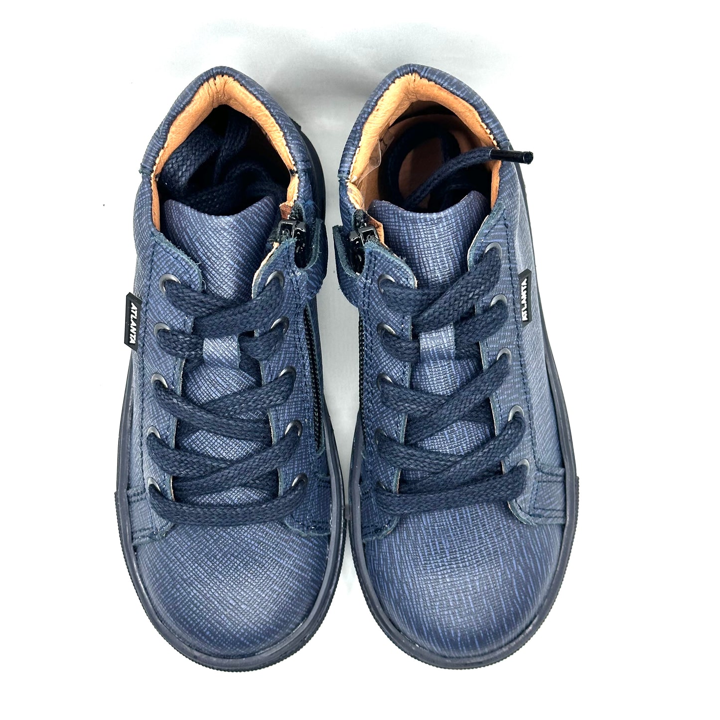 Atlanta Mocassin Safiao Navy Zip-Up Sneaker