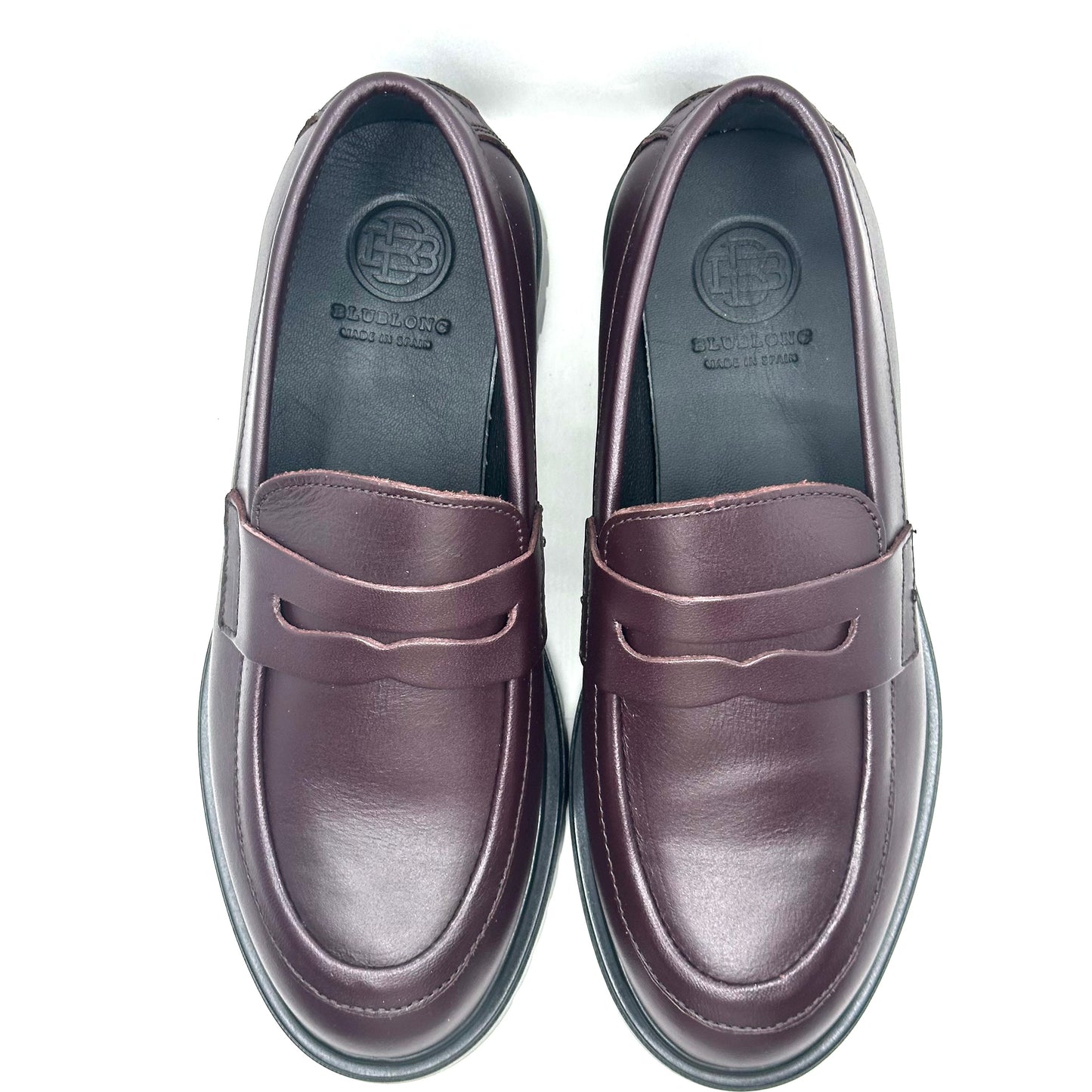 Blublonc Burgundy Leather Chunky Loafer