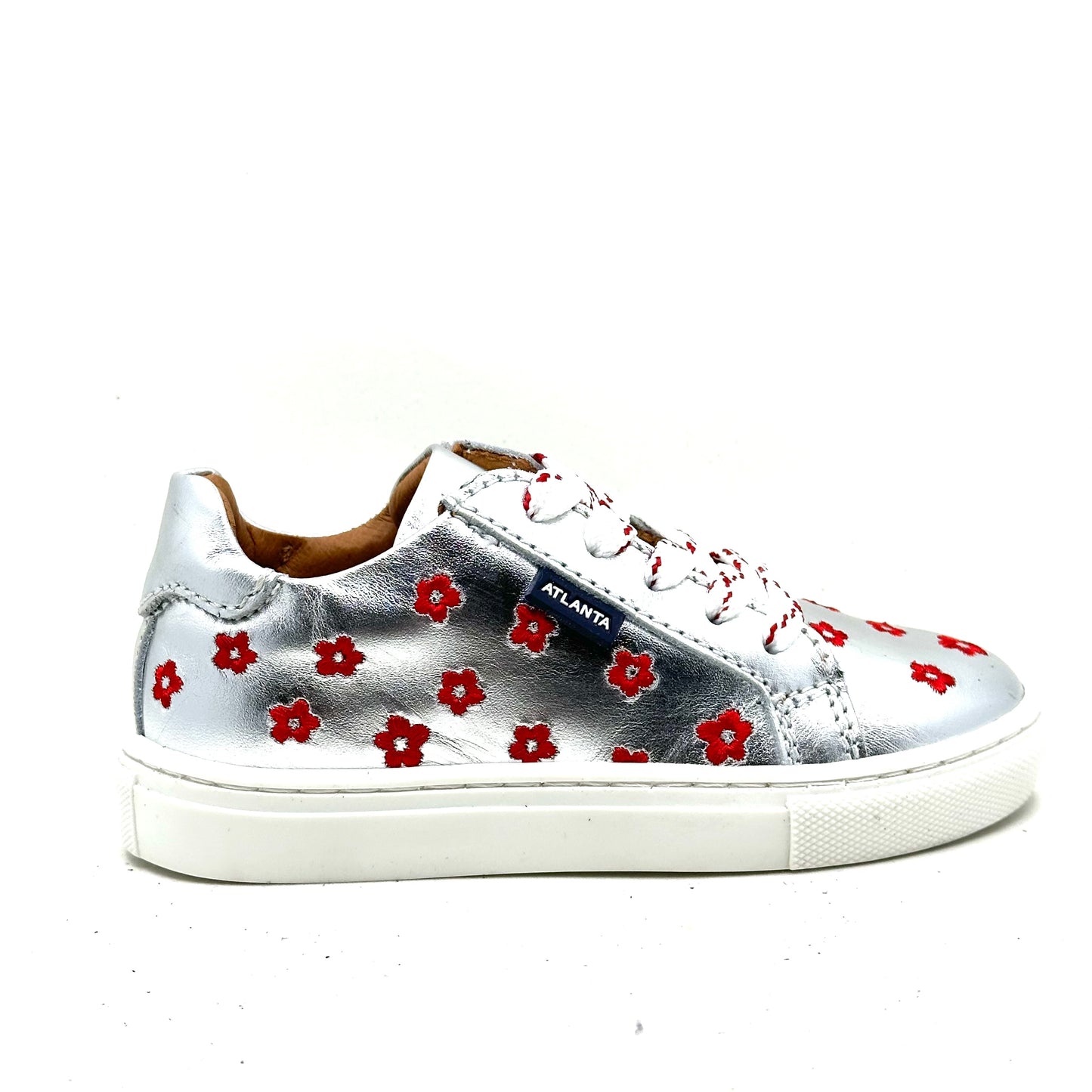 Atlanta Mocassin Metallic Flower Zip-Up Sneaker