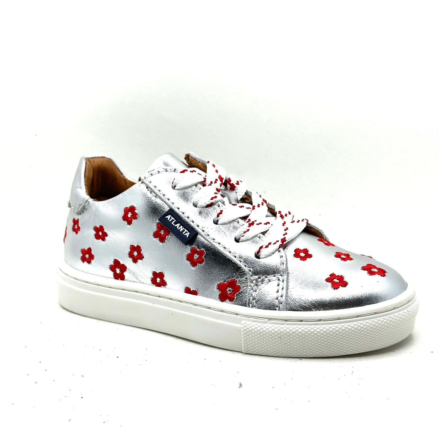 Atlanta Mocassin Metallic Flower Zip-Up Sneaker