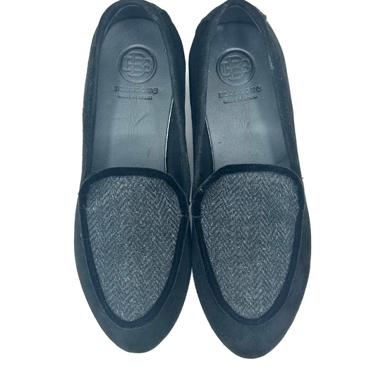 Blublonc Black/Grey Piping Suede Loafer