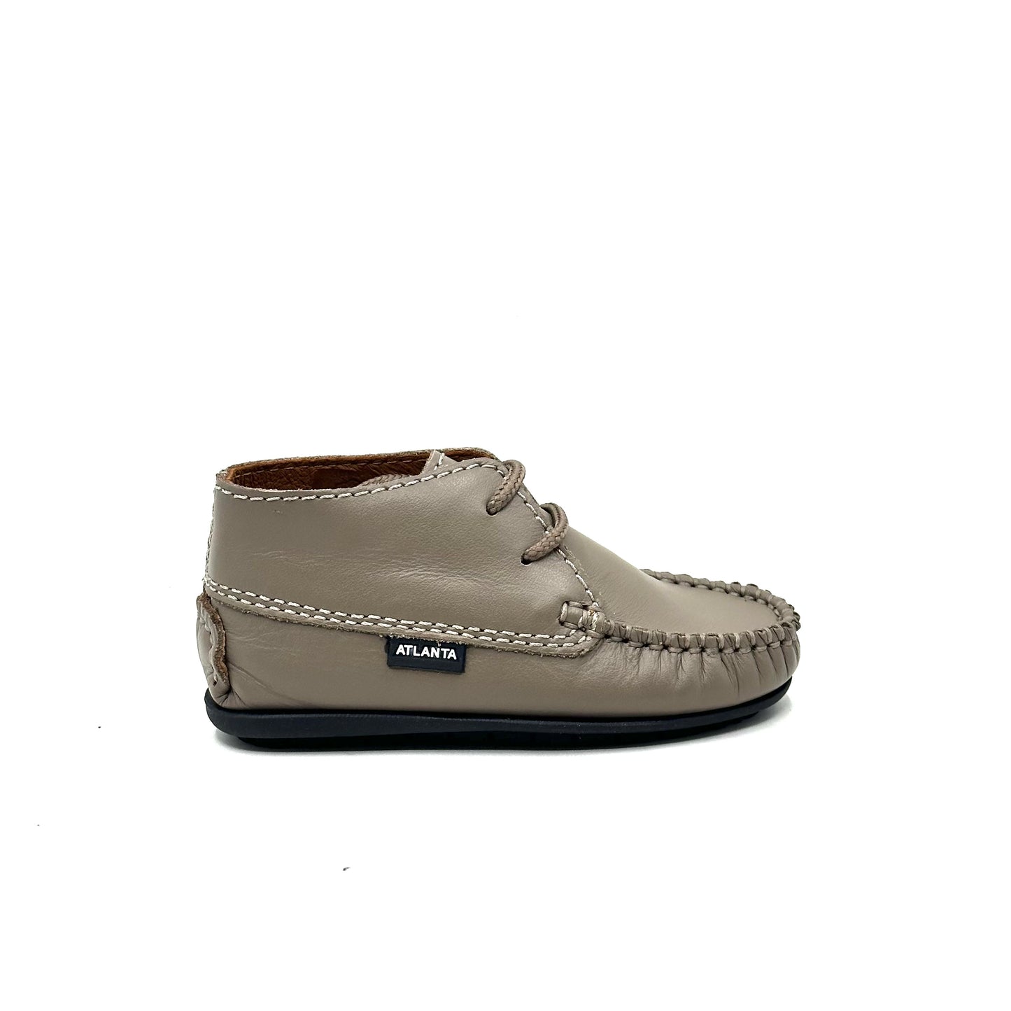 Atlanta Mocassin Taupe Leather Bootie