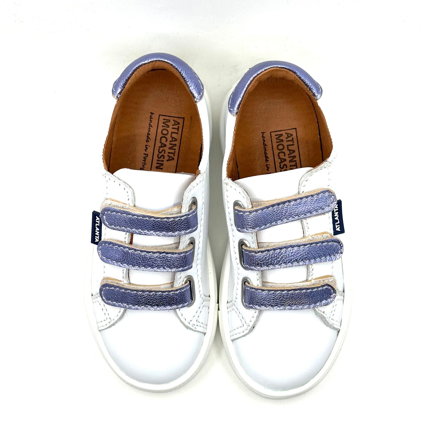 Atlanta Mocassin White & Voilet Metalic Sneaker