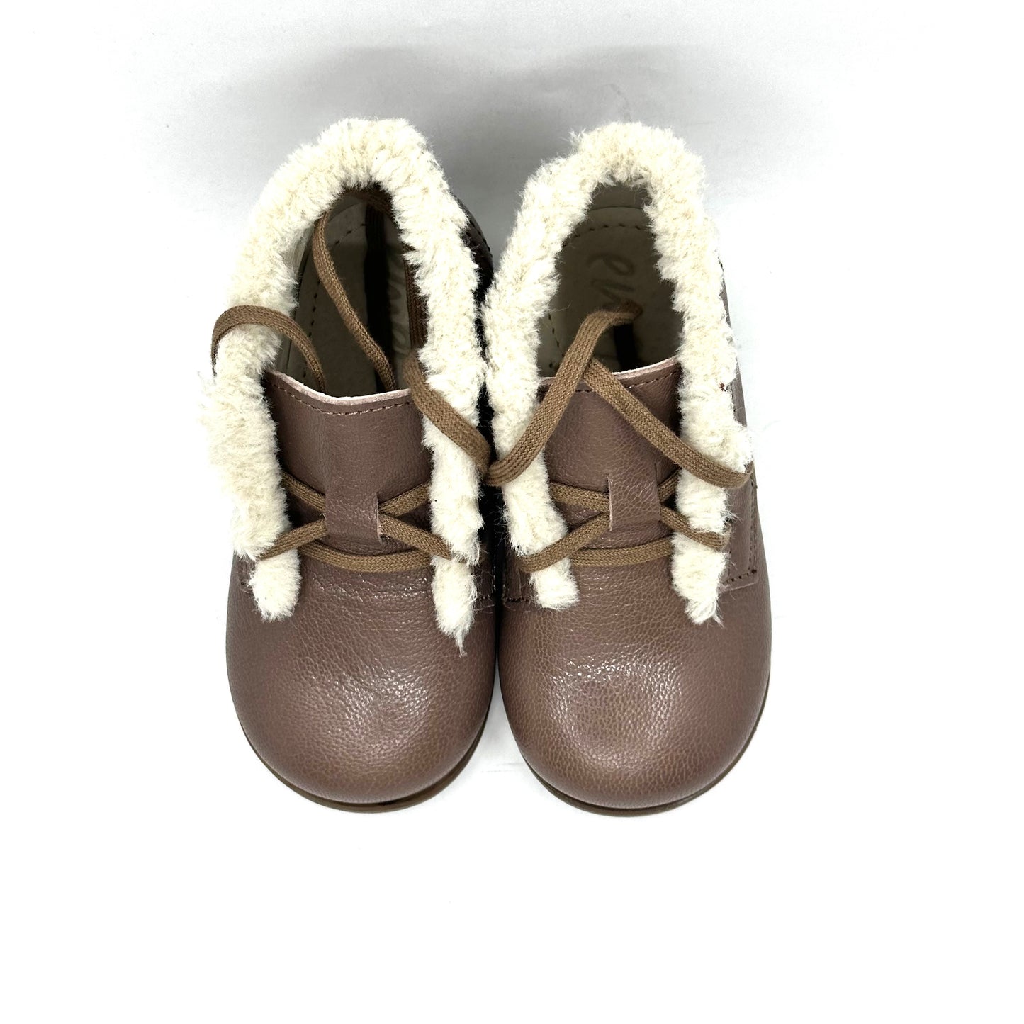 Emel Shiny Taupe with Fur Collar Baby Walker