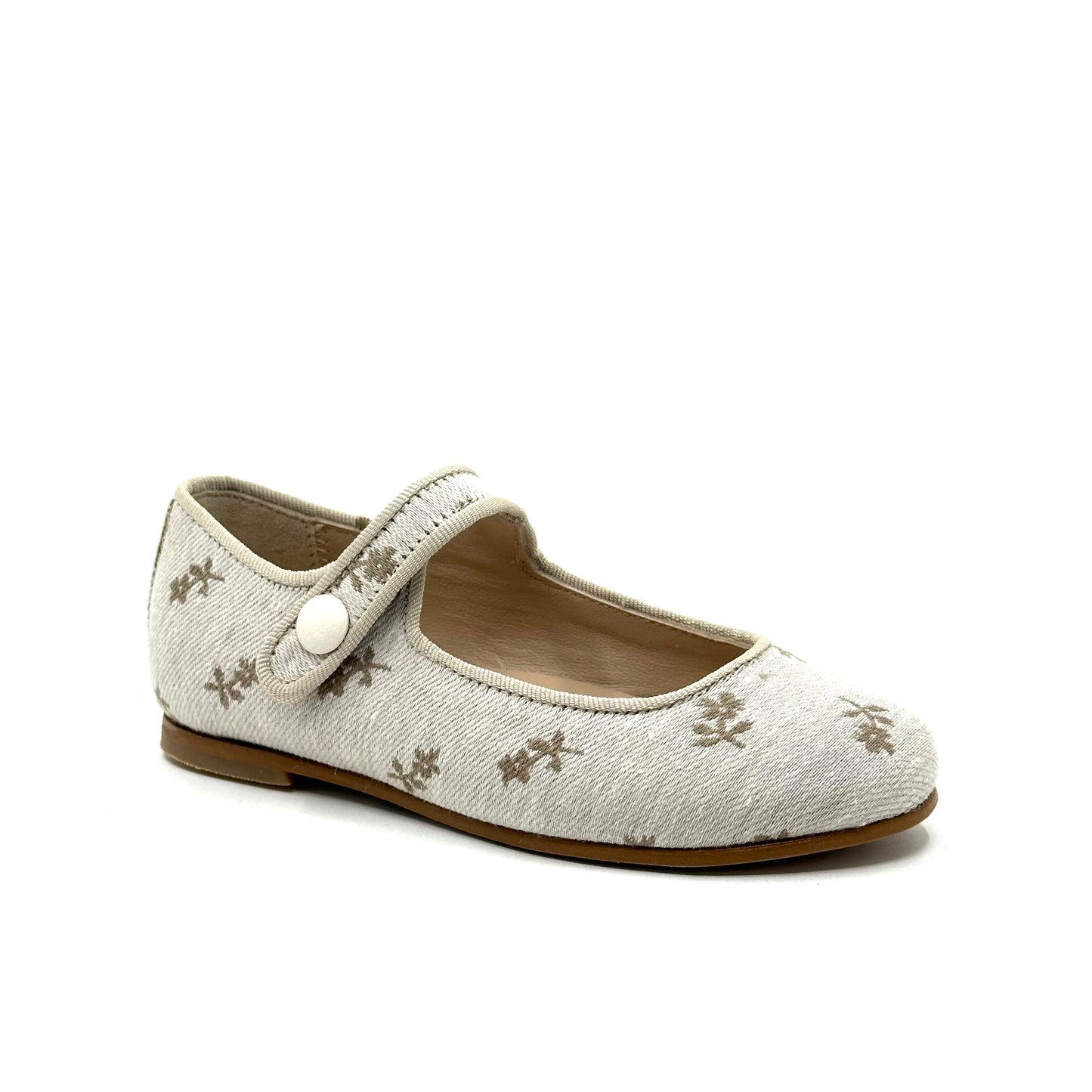 LMDI Linen Taupe Floral Mary Jane