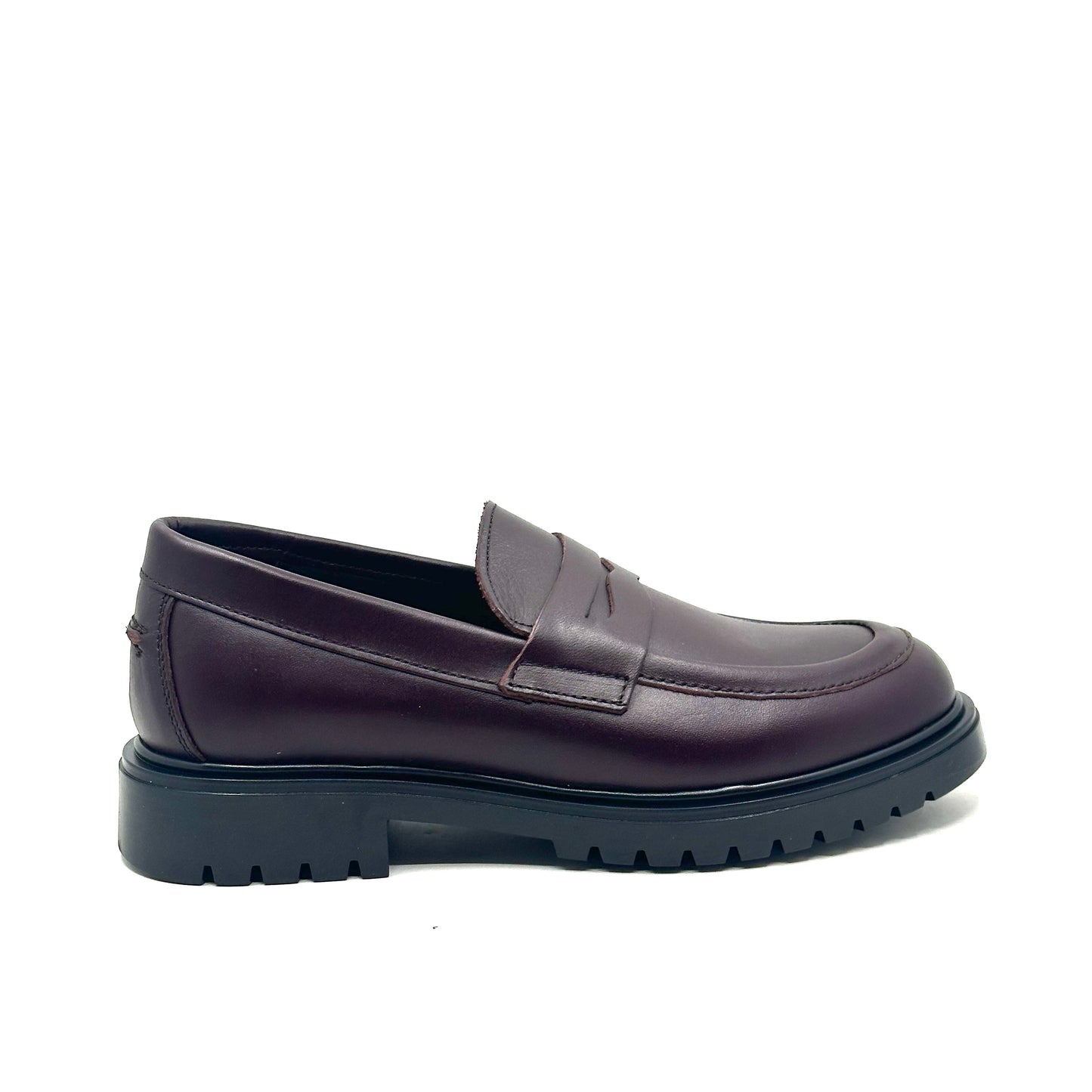 Blublonc Burgundy Leather Chunky Loafer