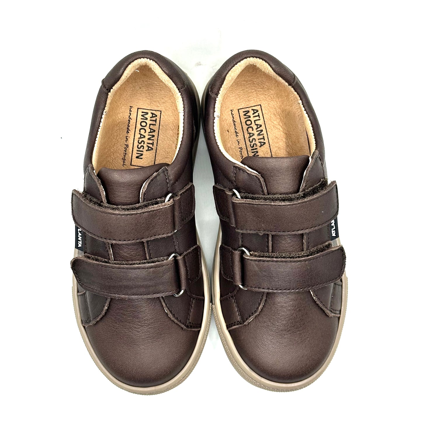 Atlanta Mocassin Brown Velcro Sneaker