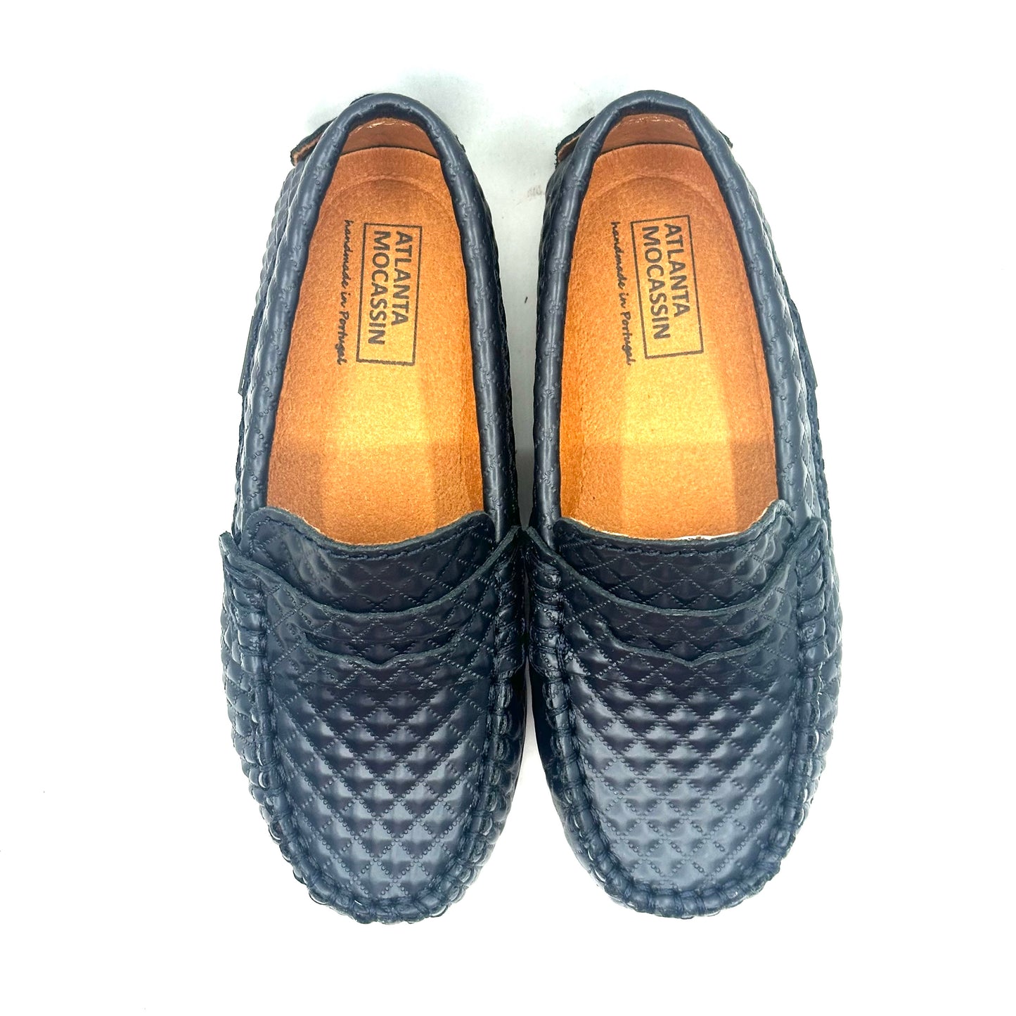 Atlanta Mocassin Navy Diamond Press Penny Loafer