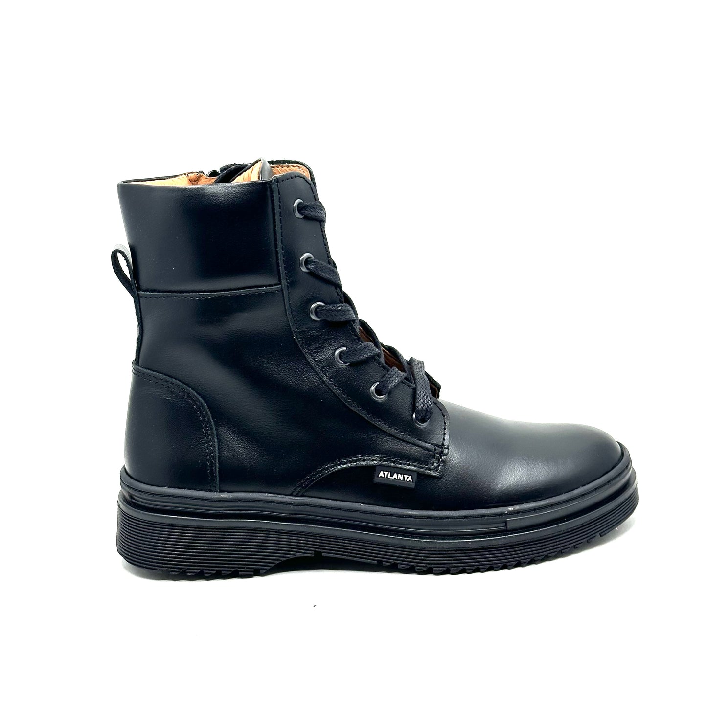 Atlanta Mocassin Black Smooth Chunky Boot