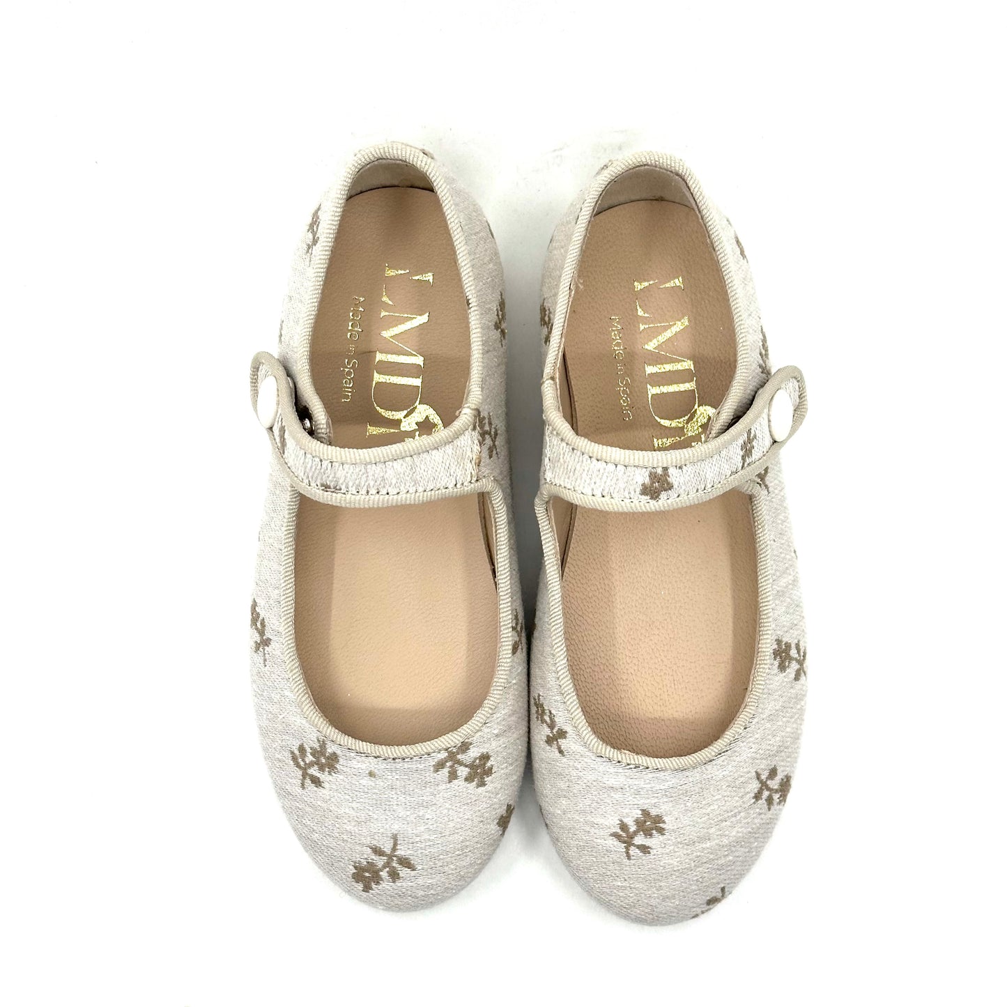 LMDI Linen Taupe Floral Mary Jane