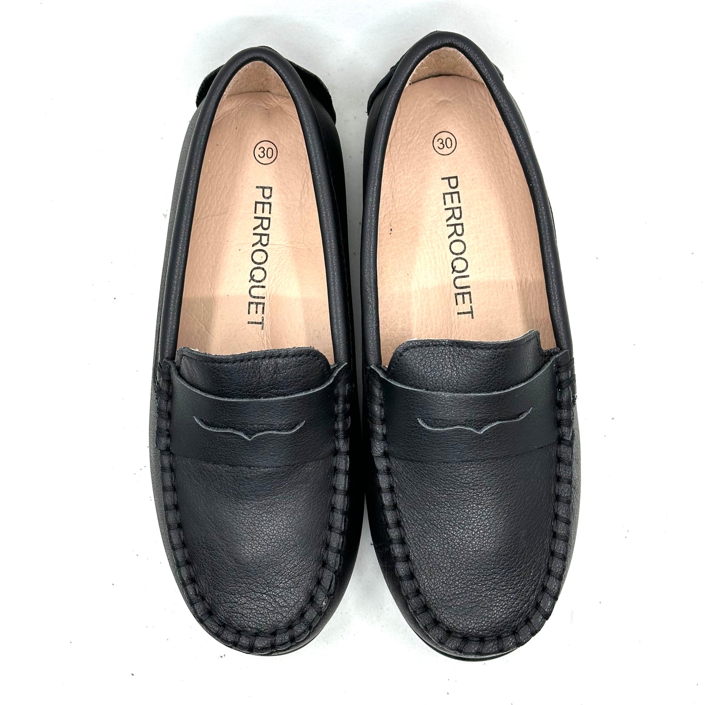Perroquet Black Leather Penny Loafer