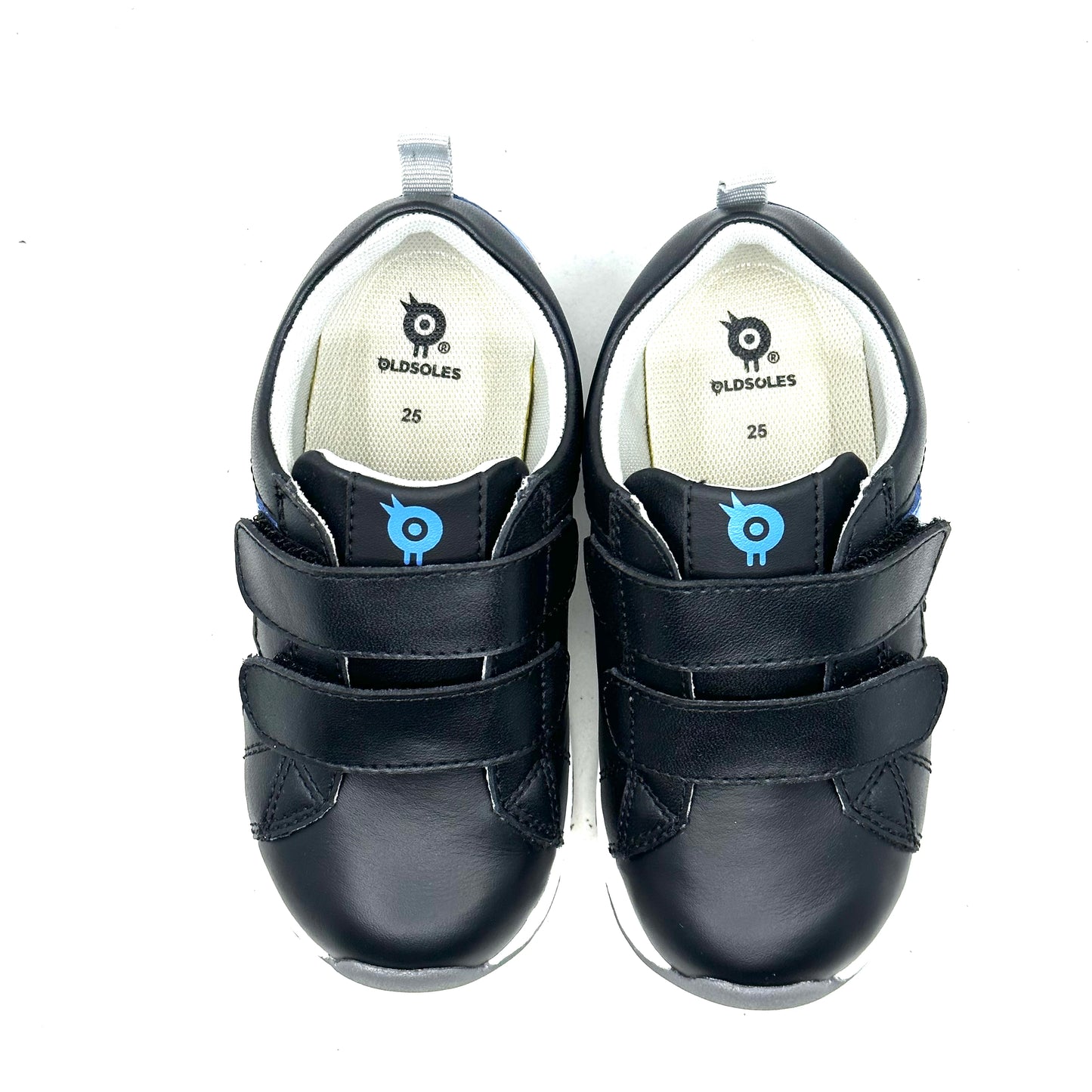 Old Soles Black and Neon Blue Velcro Sneaker