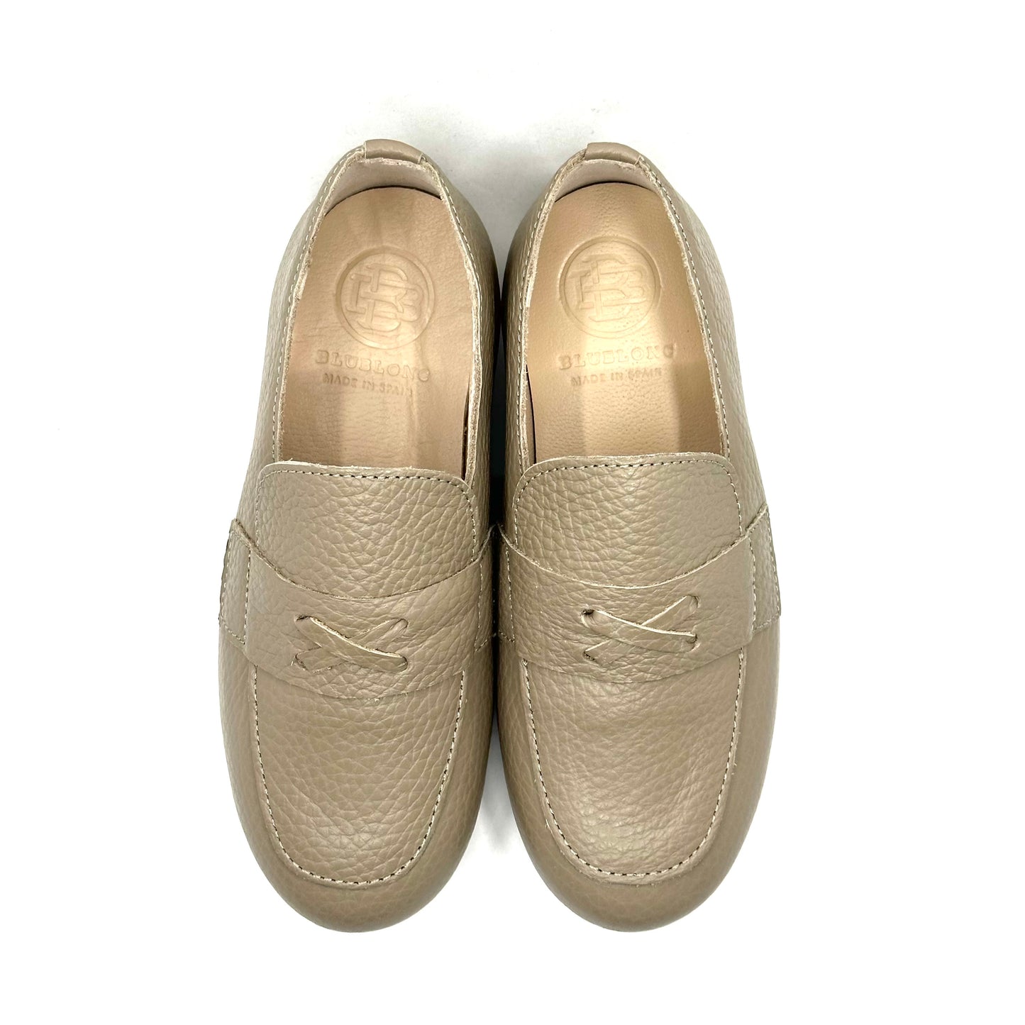 Blublonc Taupe Little Grainy Slip-On Loafer