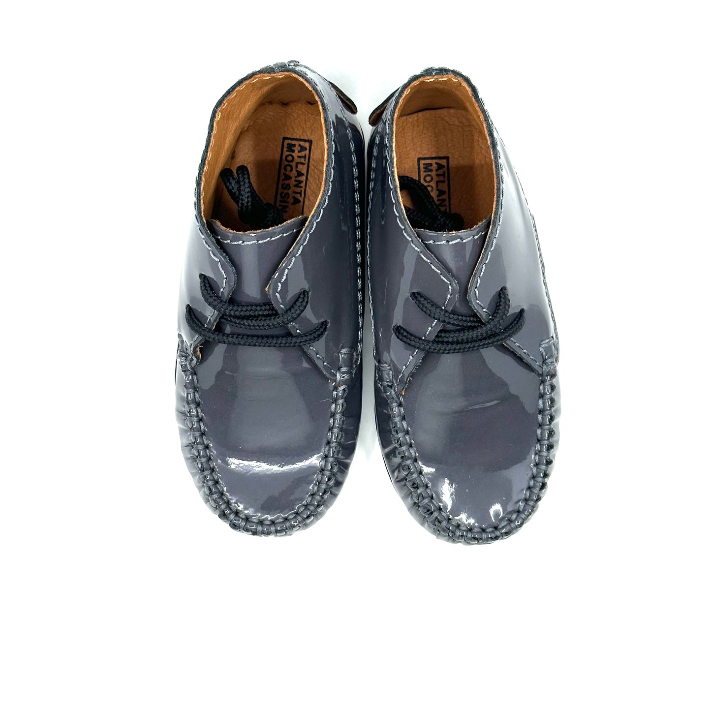 Atlanta Mocassin Grey Patent Bootie