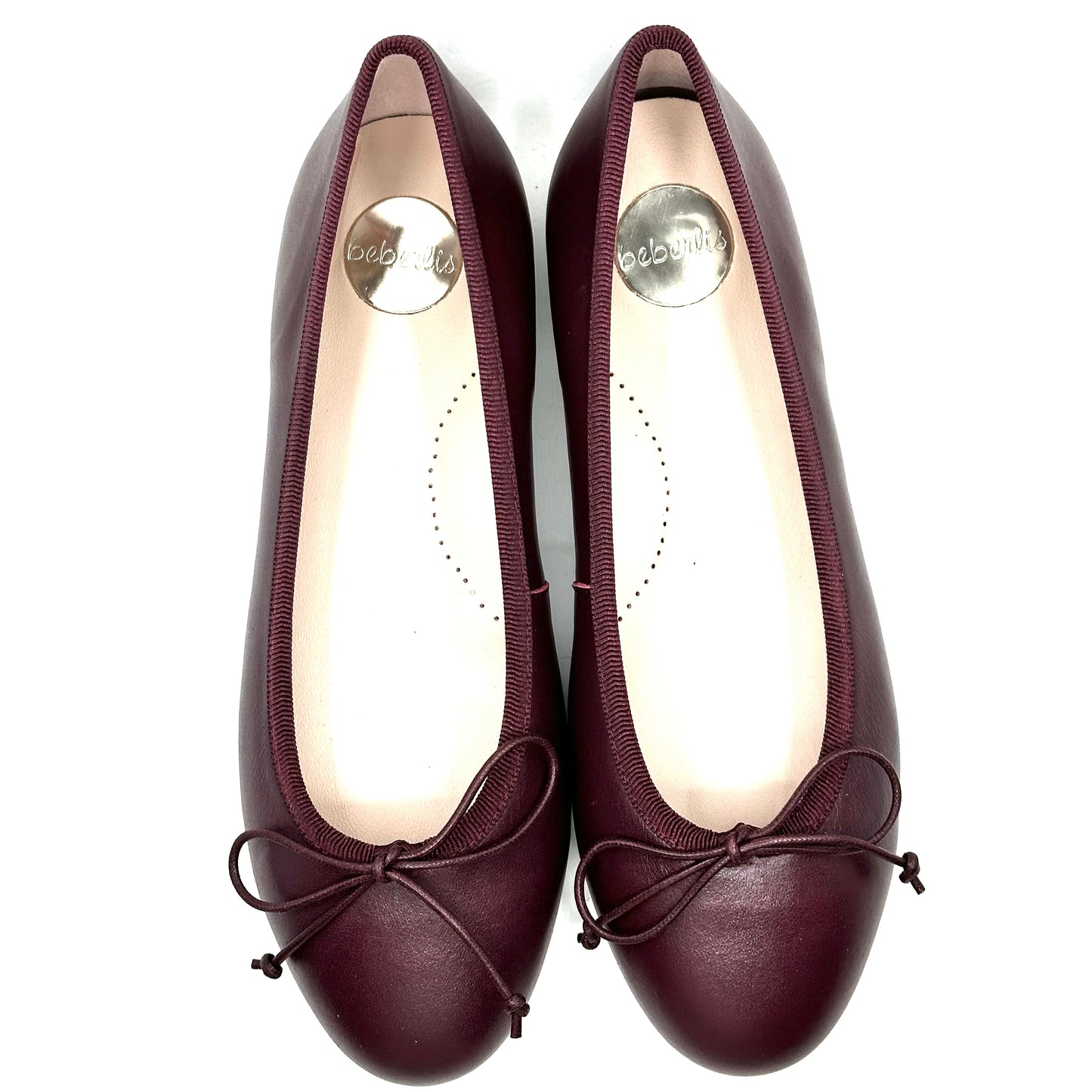 Beberlis Burgundy Leather Ballet Flat