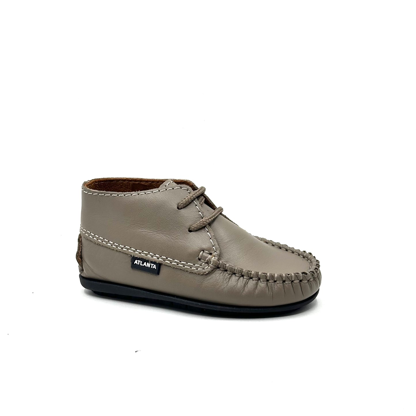Atlanta Mocassin Taupe Leather Bootie