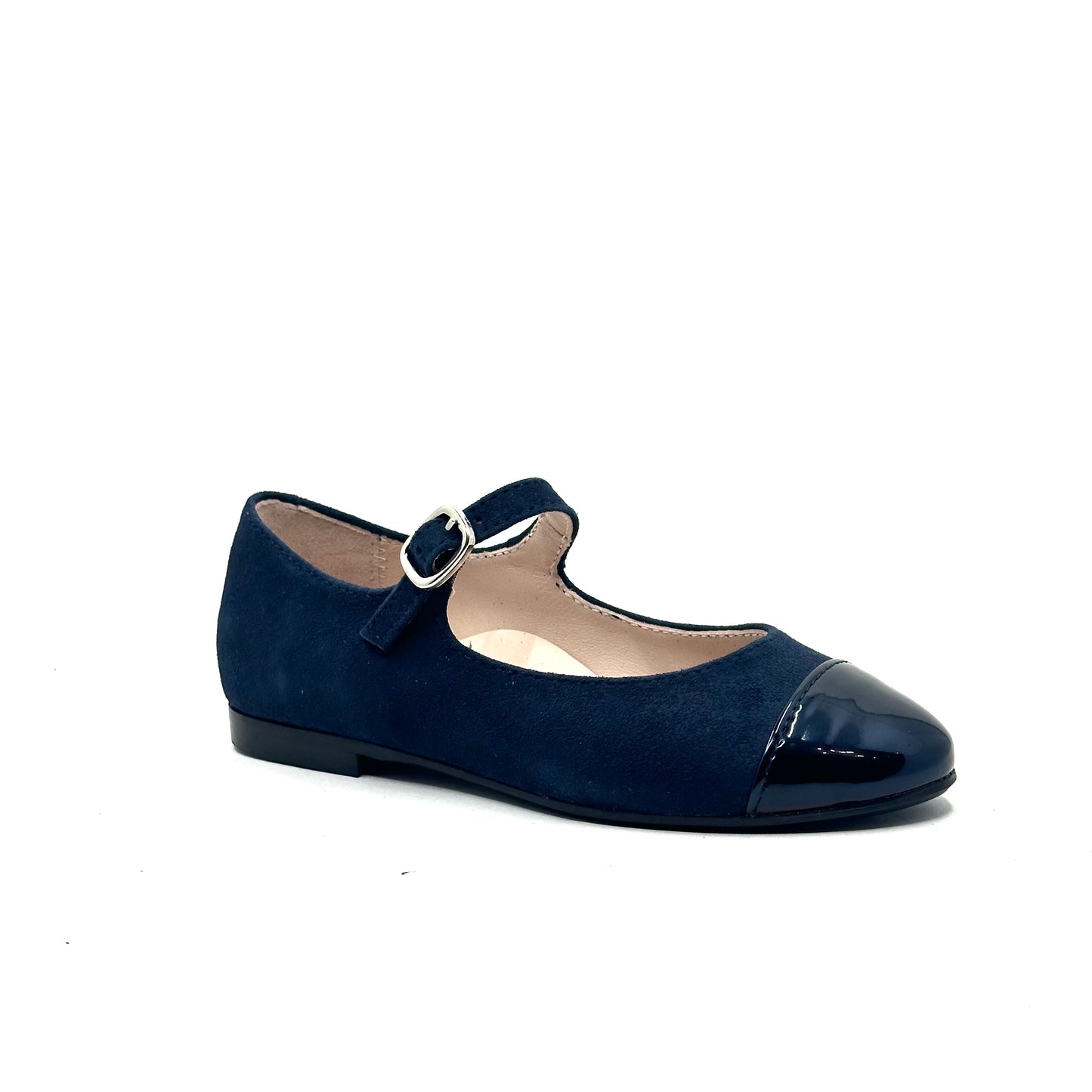Beberlis Navy Suede Cap Toe Mary Jane