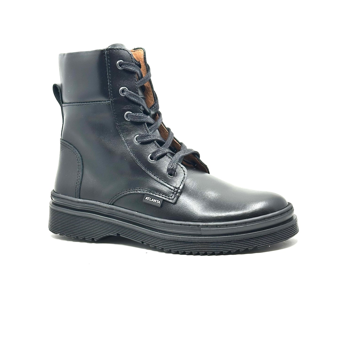 Atlanta Mocassin Black Smooth Chunky Boot