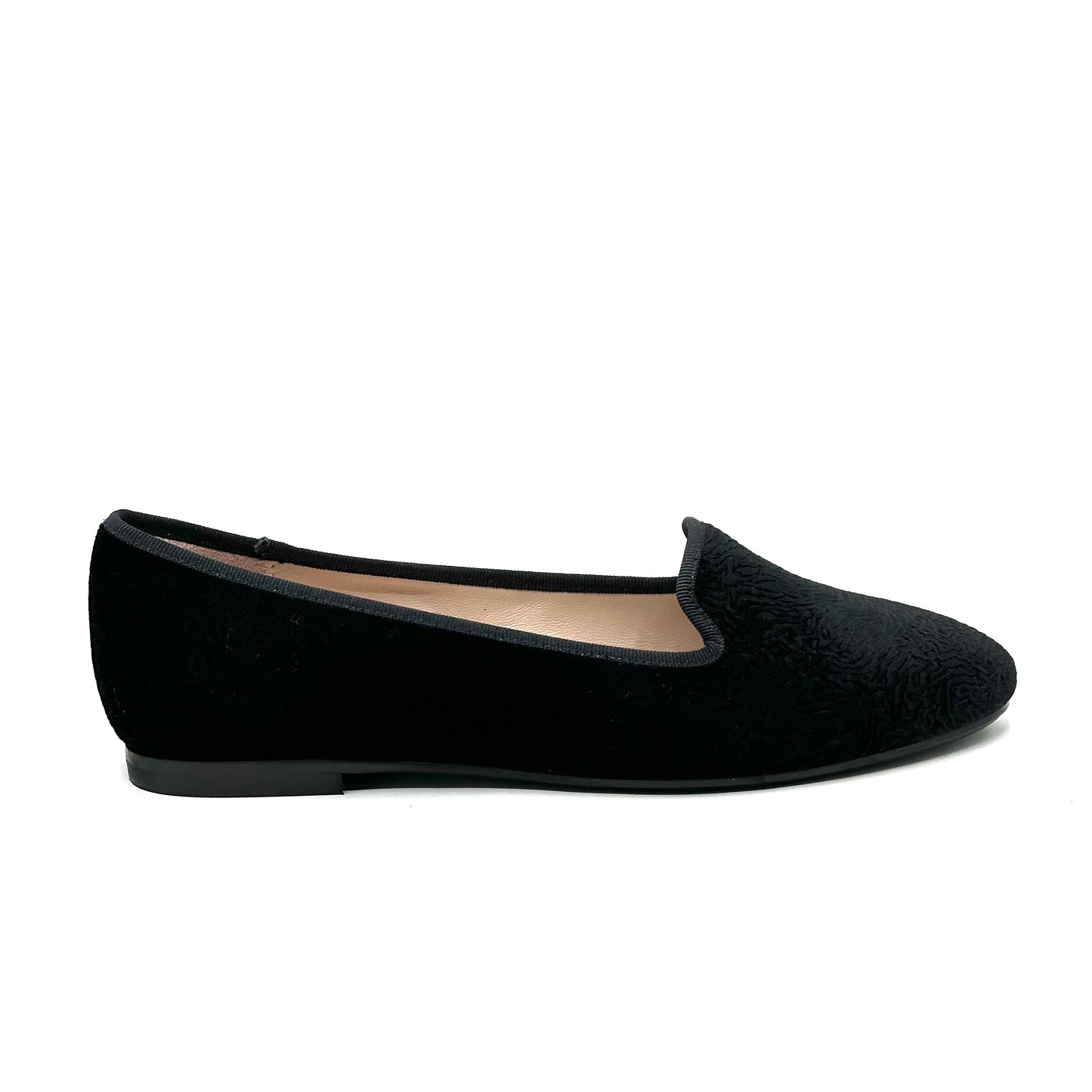 Beberlis Black Velvet Pattern Flat