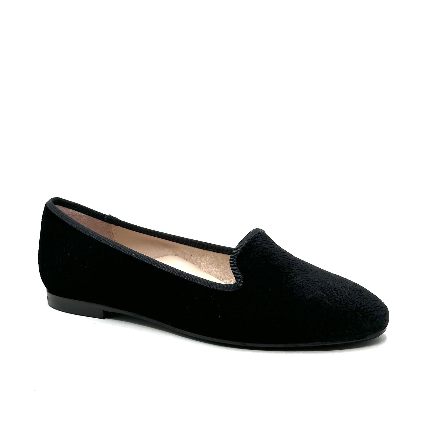 Beberlis Black Velvet Pattern Flat