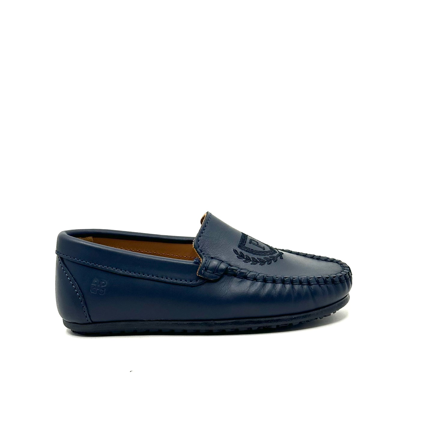 Porte Navy Leather Embroidery Loafer