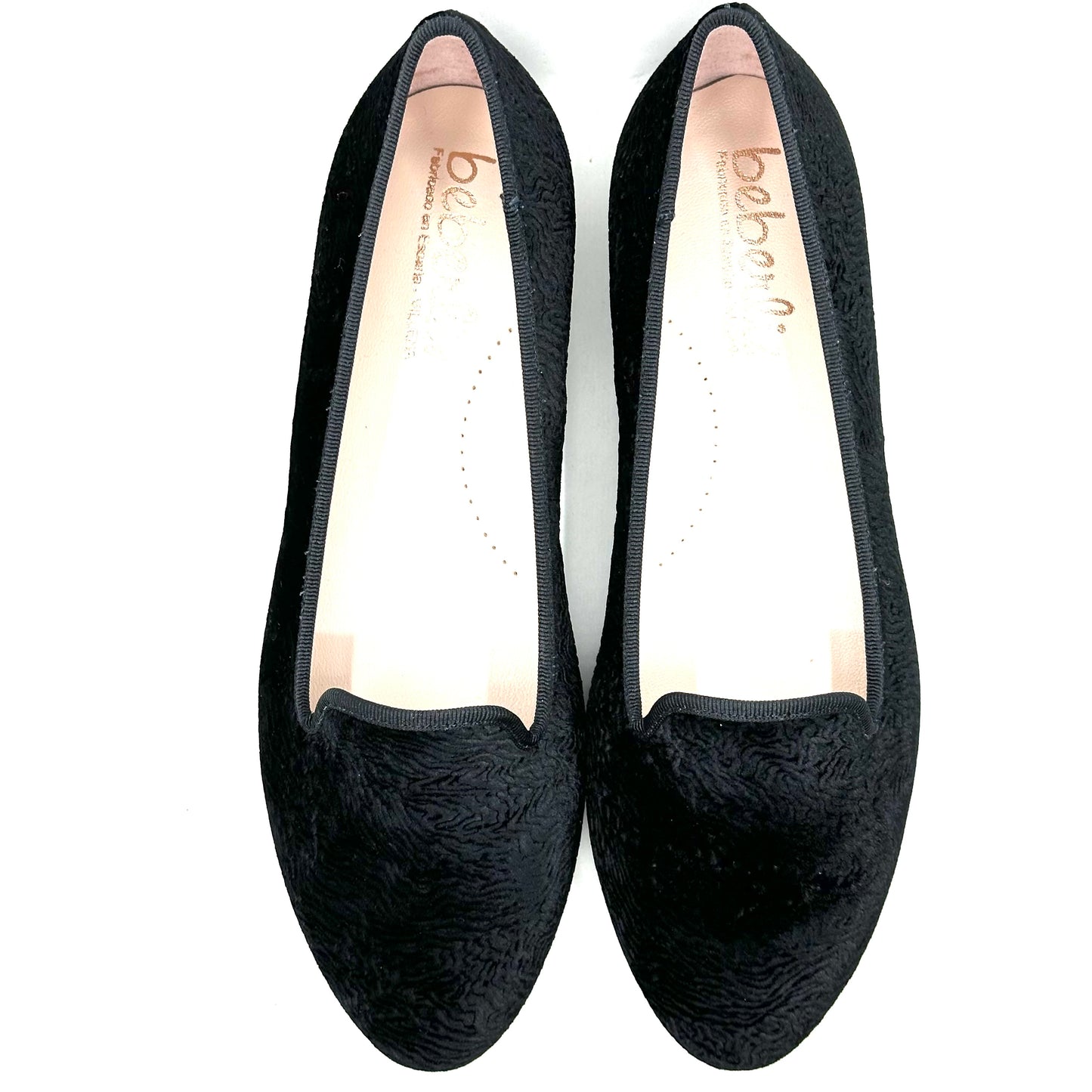 Beberlis Black Velvet Pattern Flat