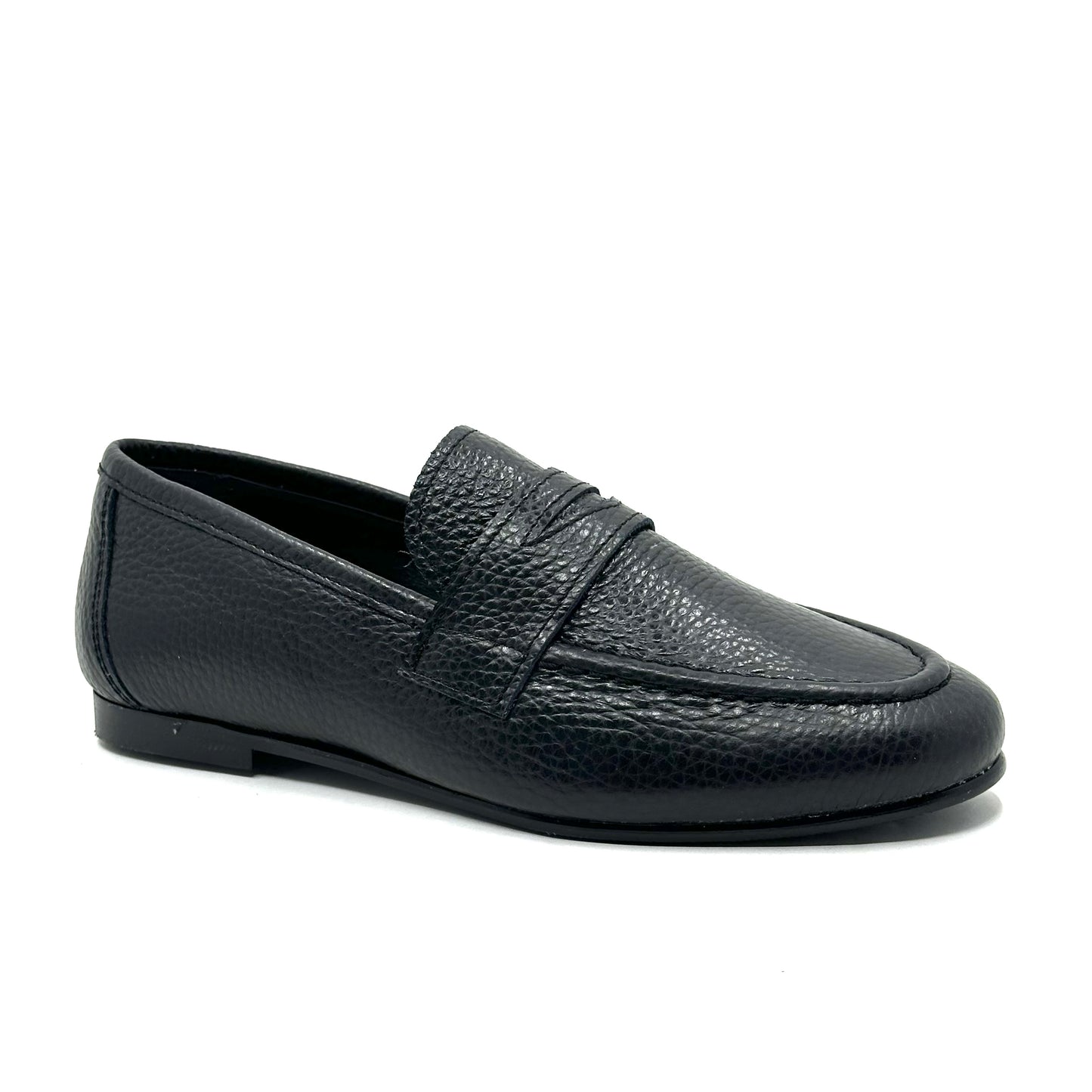 Blublonc Black Little Grainy Penny Dress Shoe