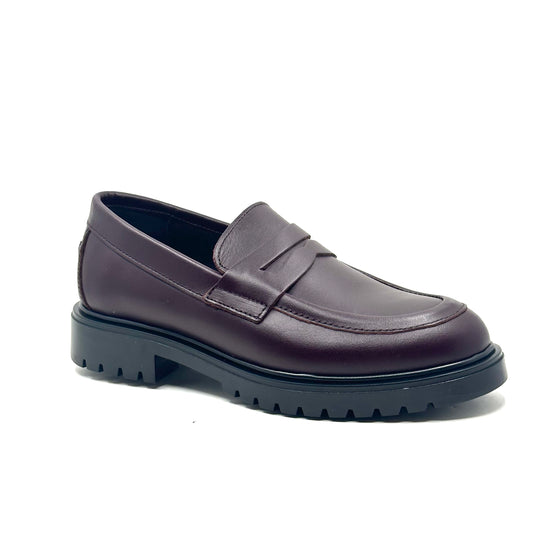 Blublonc Burgundy Leather Chunky Loafer