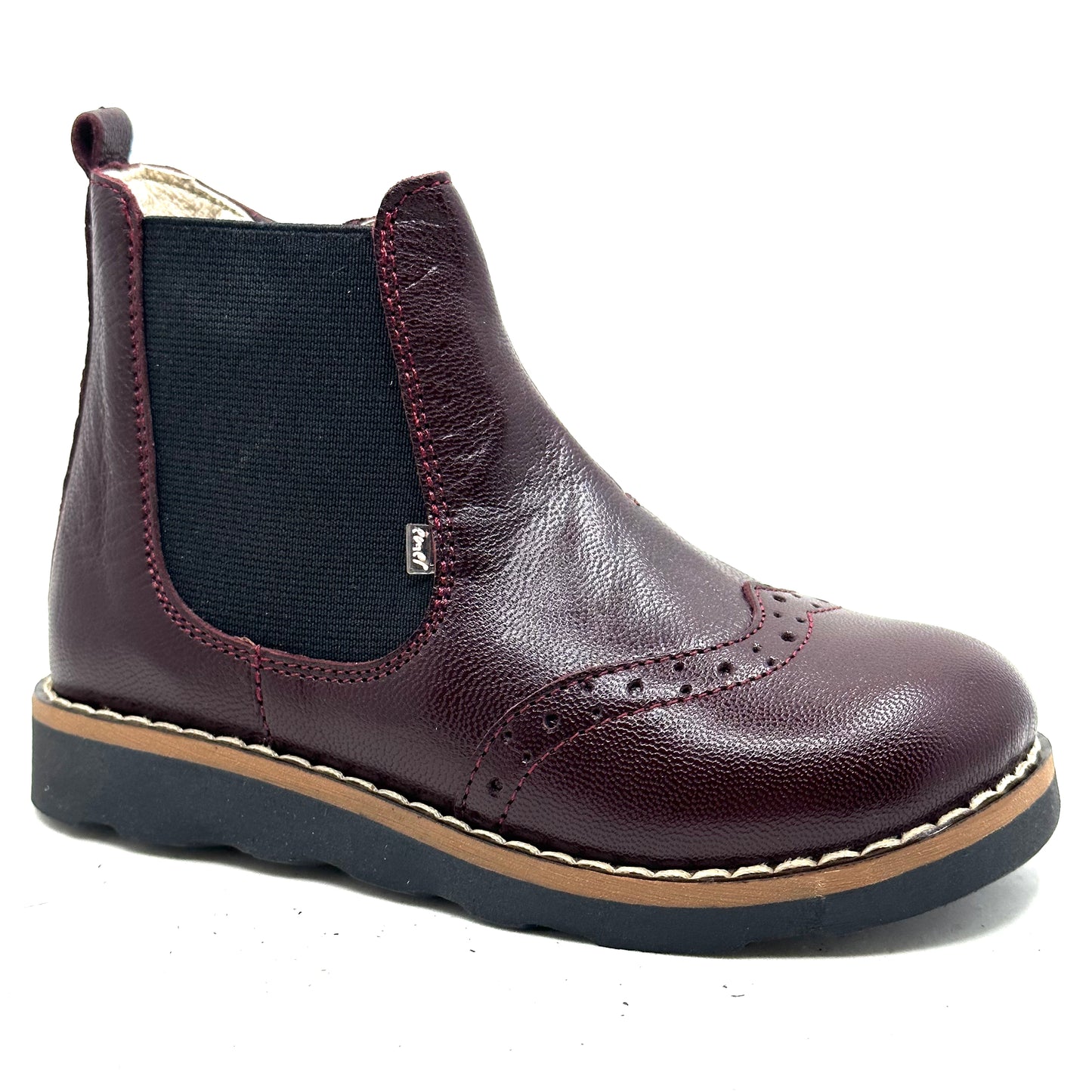 Emel Burgundy Leather Zip-Up Bootie