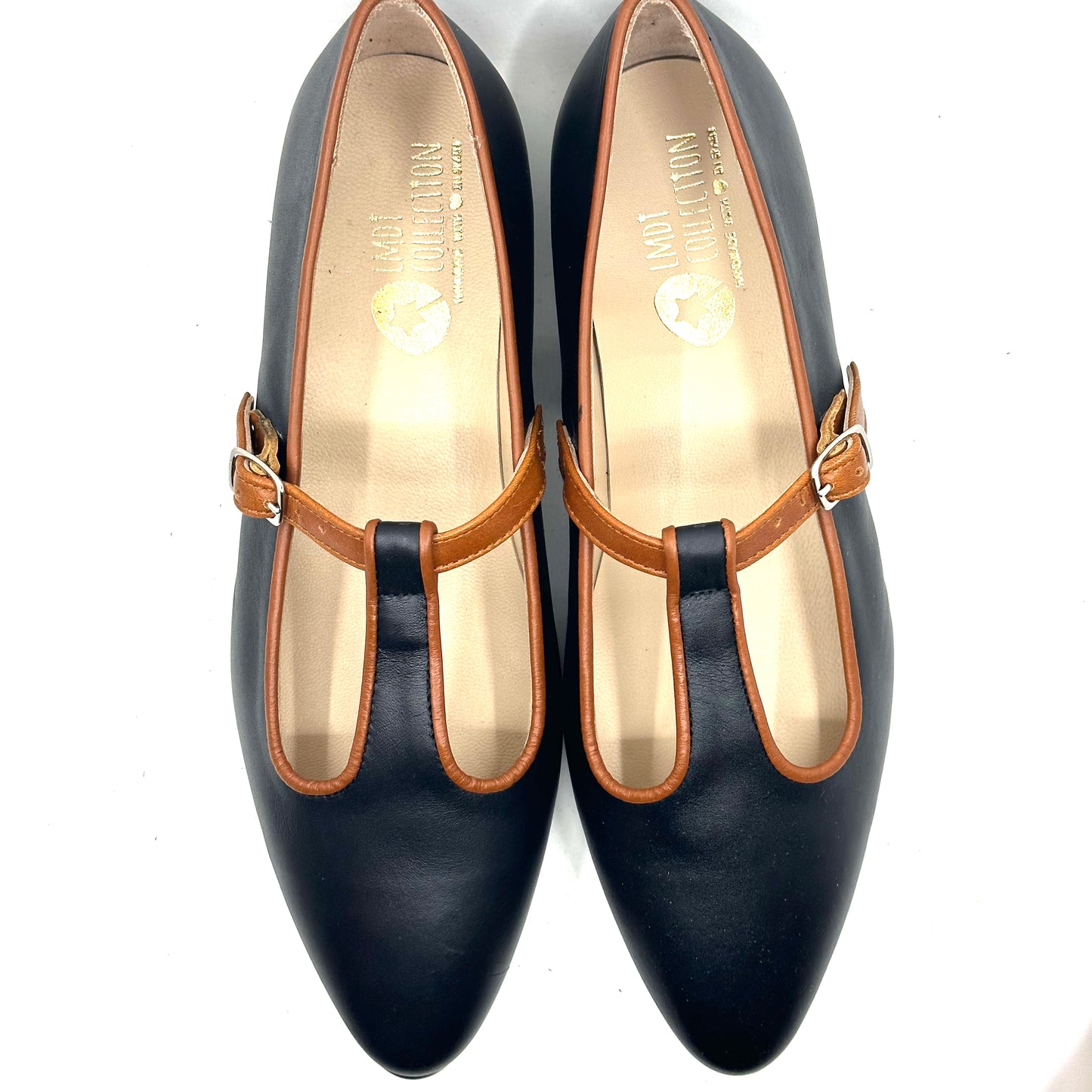 LMDI Black Leather Pointy Flat