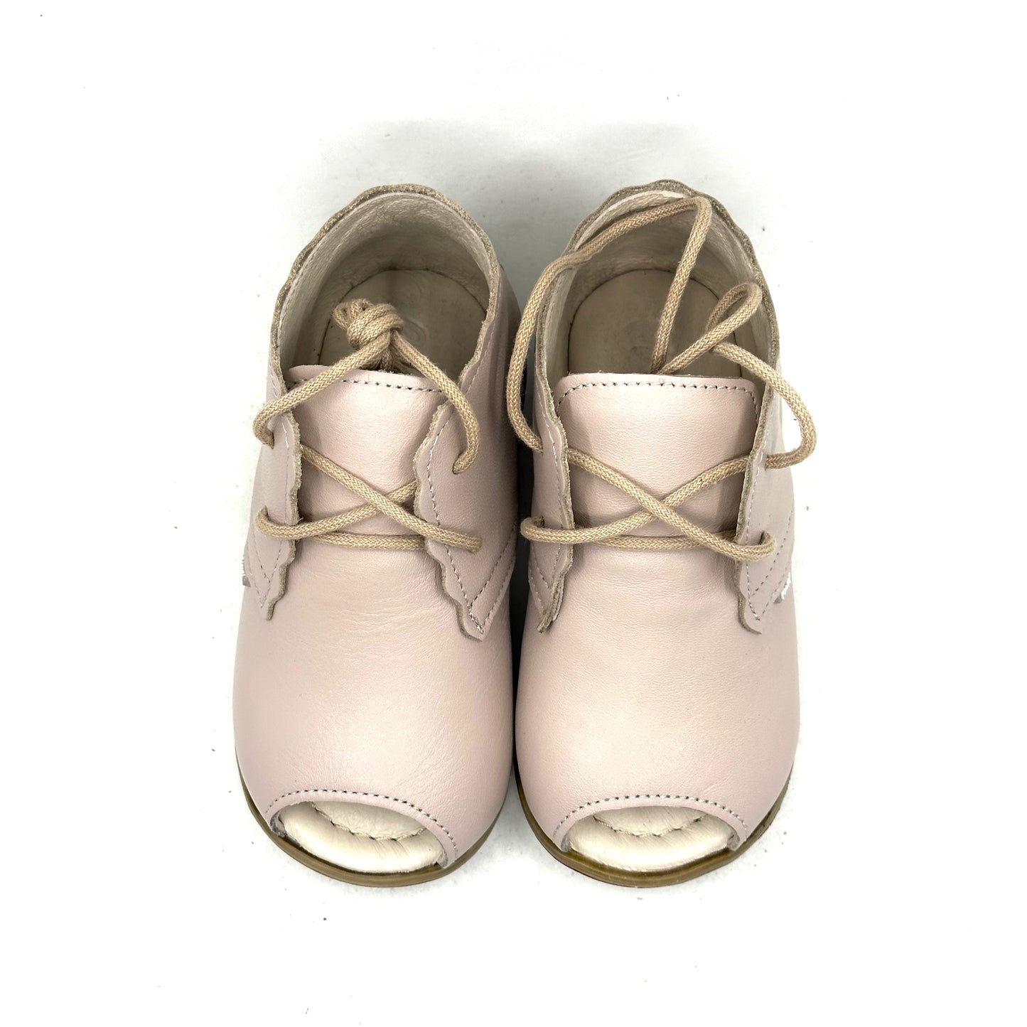 Emel Stone Nude Embroidered Open Toe Baby Walker