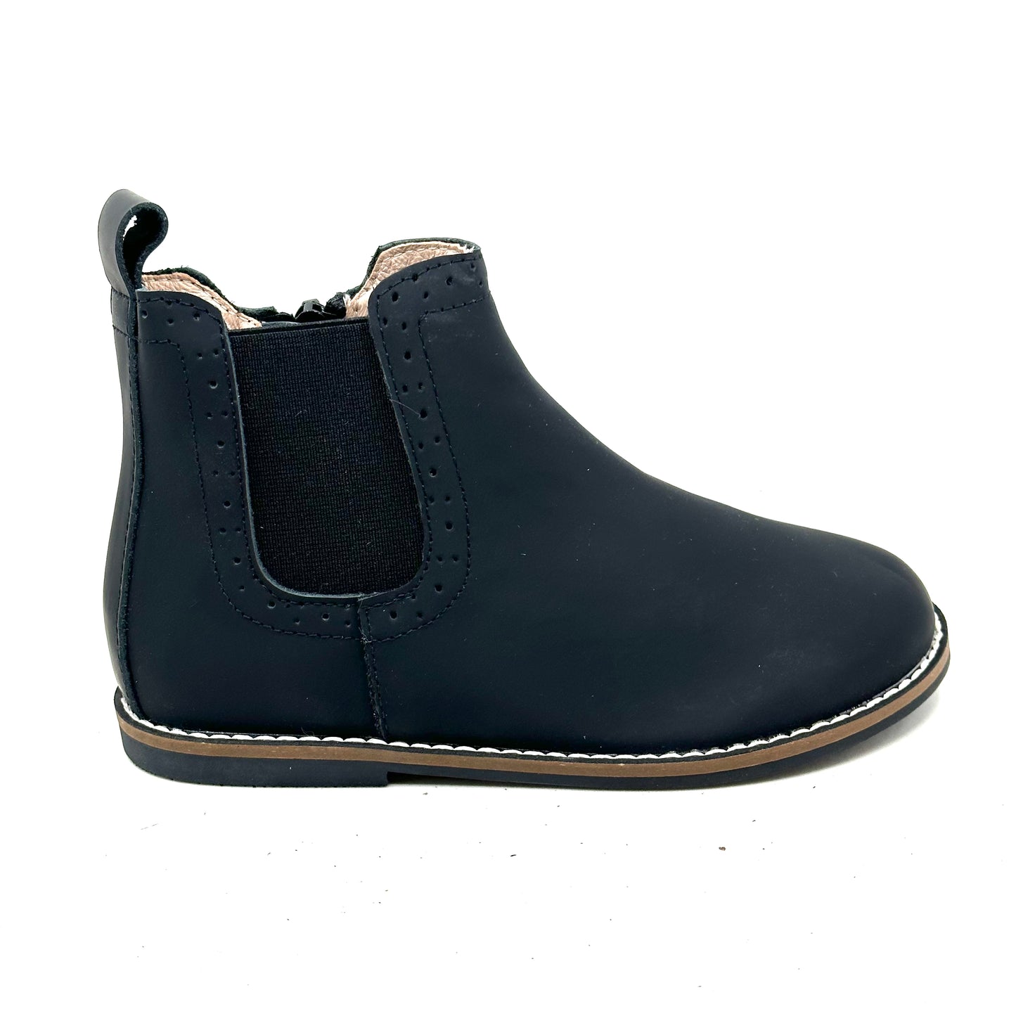 Perroquet Black Silky Leather Side Zipper Bootie