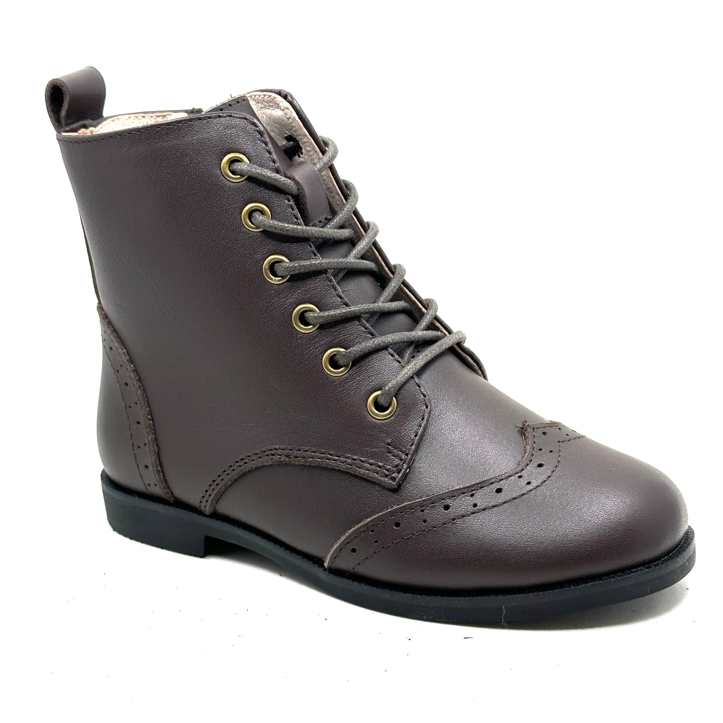 Perroquet Brown Leather Laced Boot