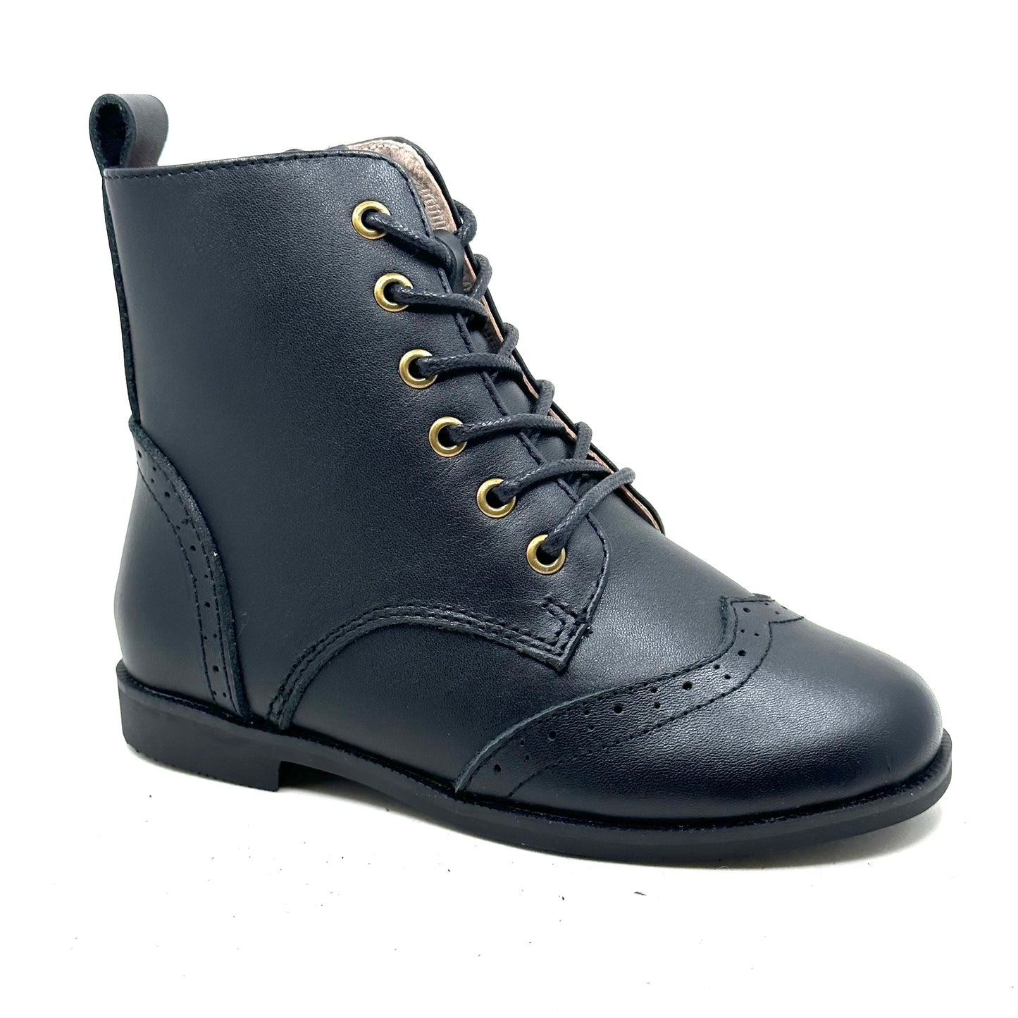 Perroquet Black Leather Laced Boot