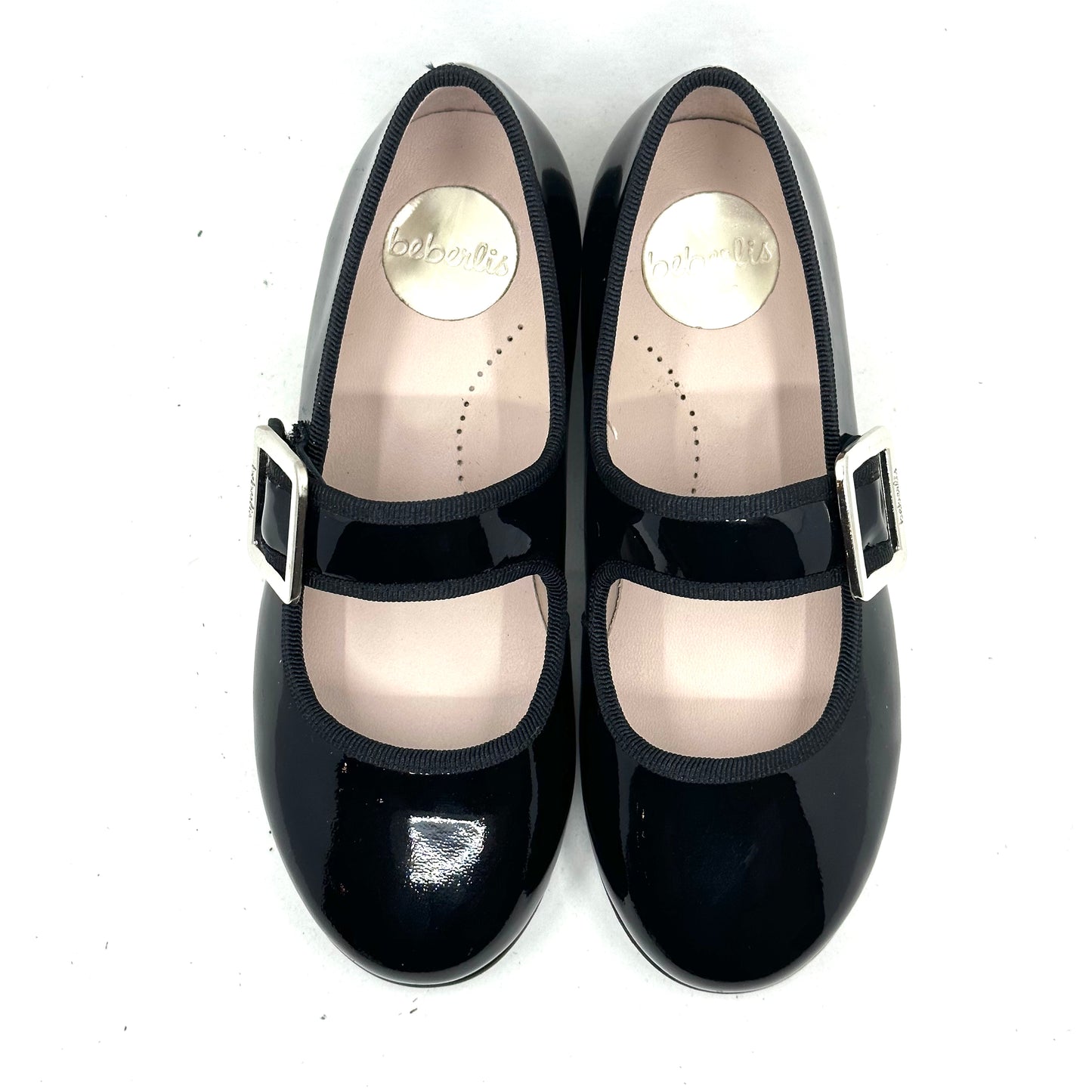 Beberlis Black Patent Thick Strap Mary Jane