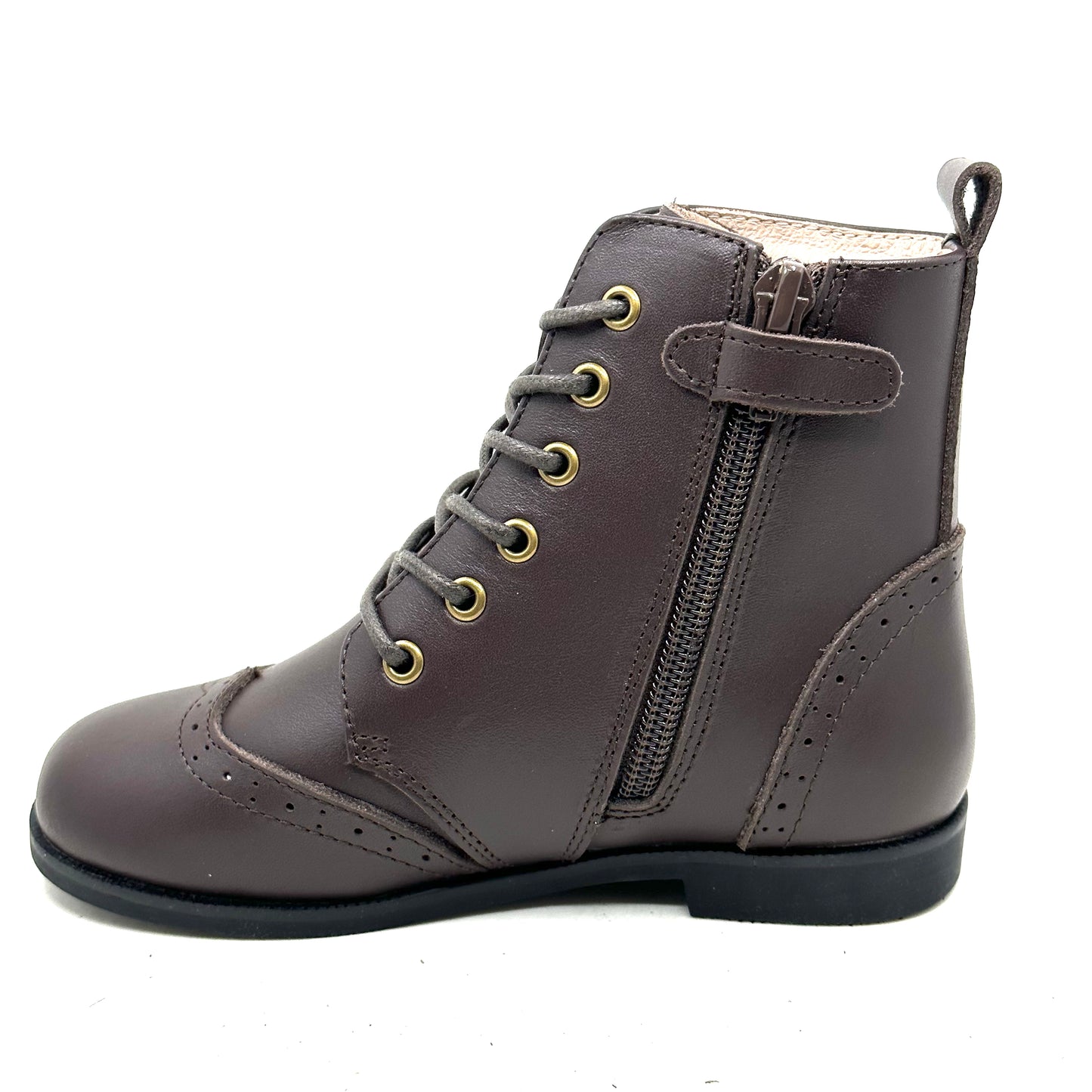 Perroquet Brown Leather Laced Boot