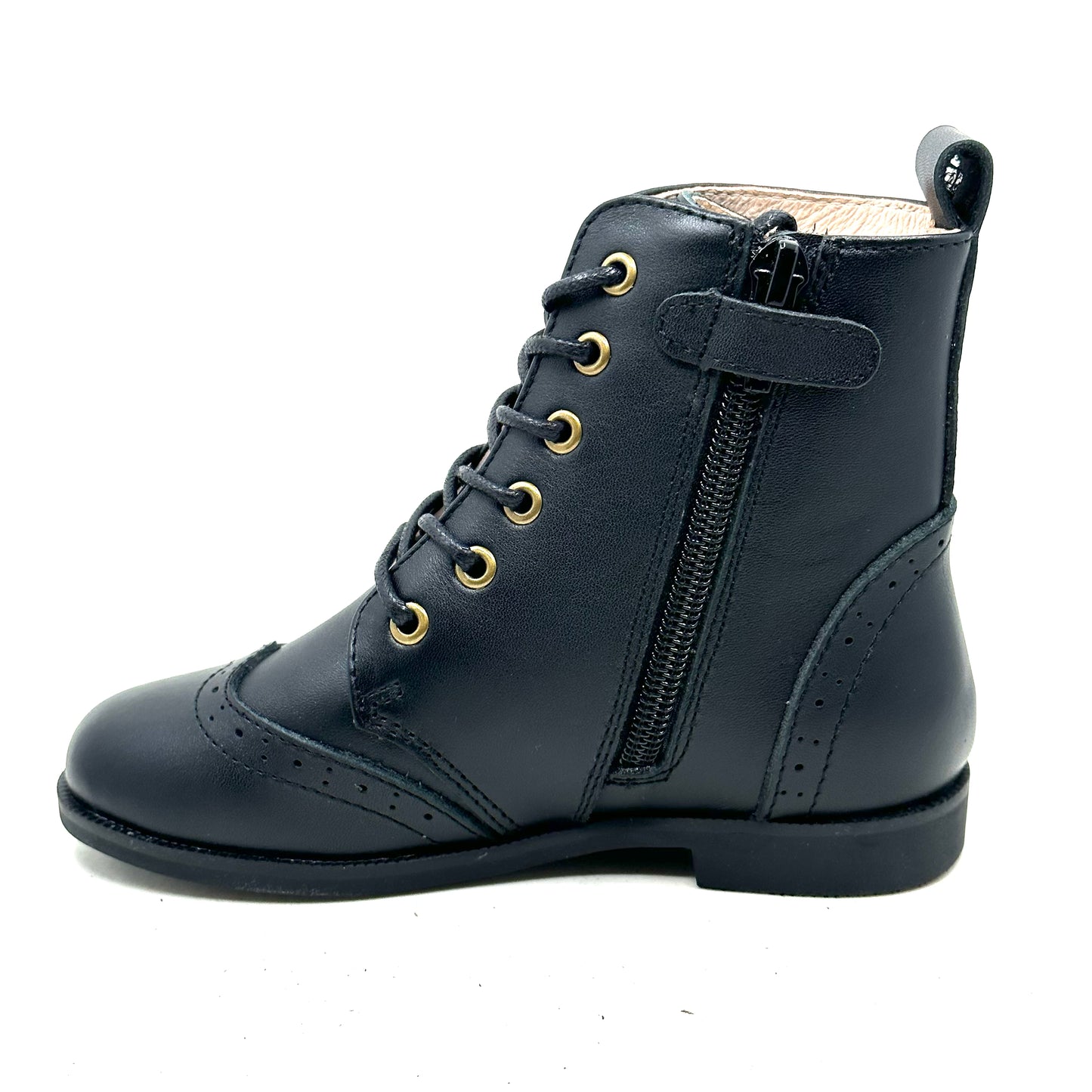 Perroquet Black Leather Laced Boot